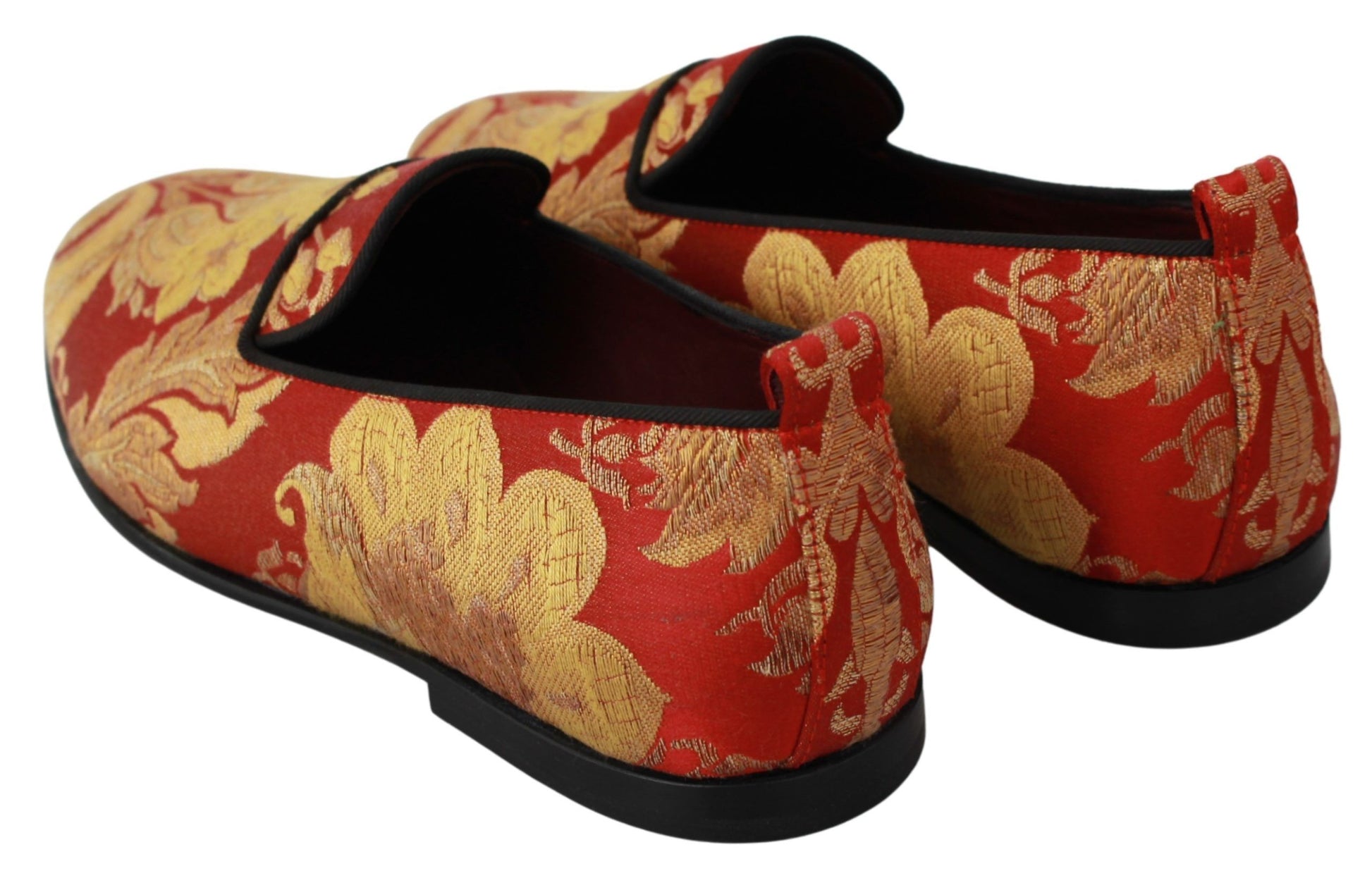 Dolce & Gabbana Rose Gold Brocade Loafers Slide Flats - ACCEXO