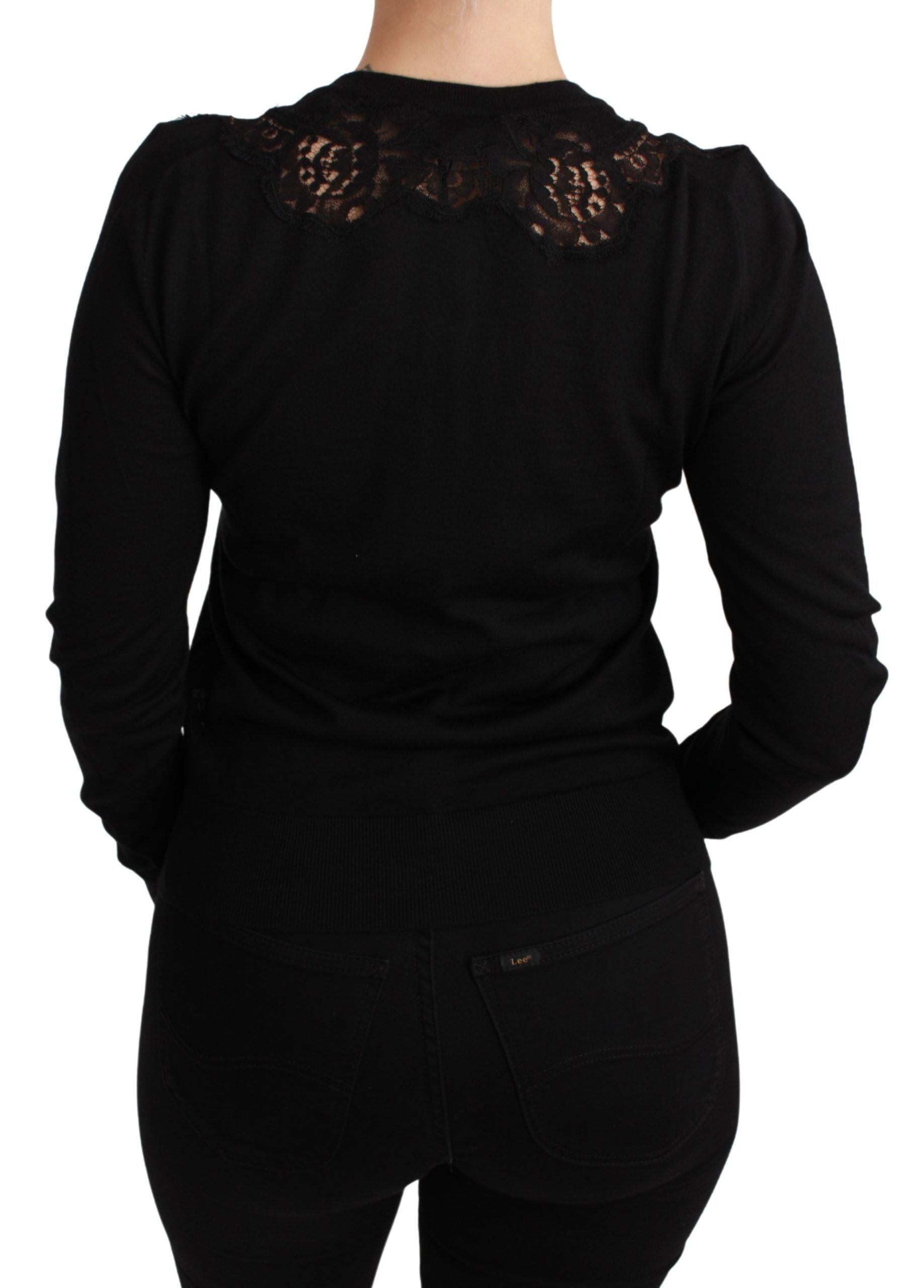 Dolce & Gabbana Elegant Cashmere Silk Blend Lace Cardigan - ACCEXO