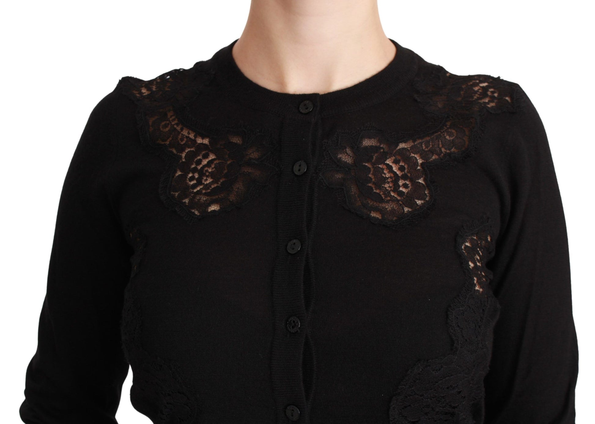 Dolce & Gabbana Elegant Cashmere Silk Blend Lace Cardigan - ACCEXO