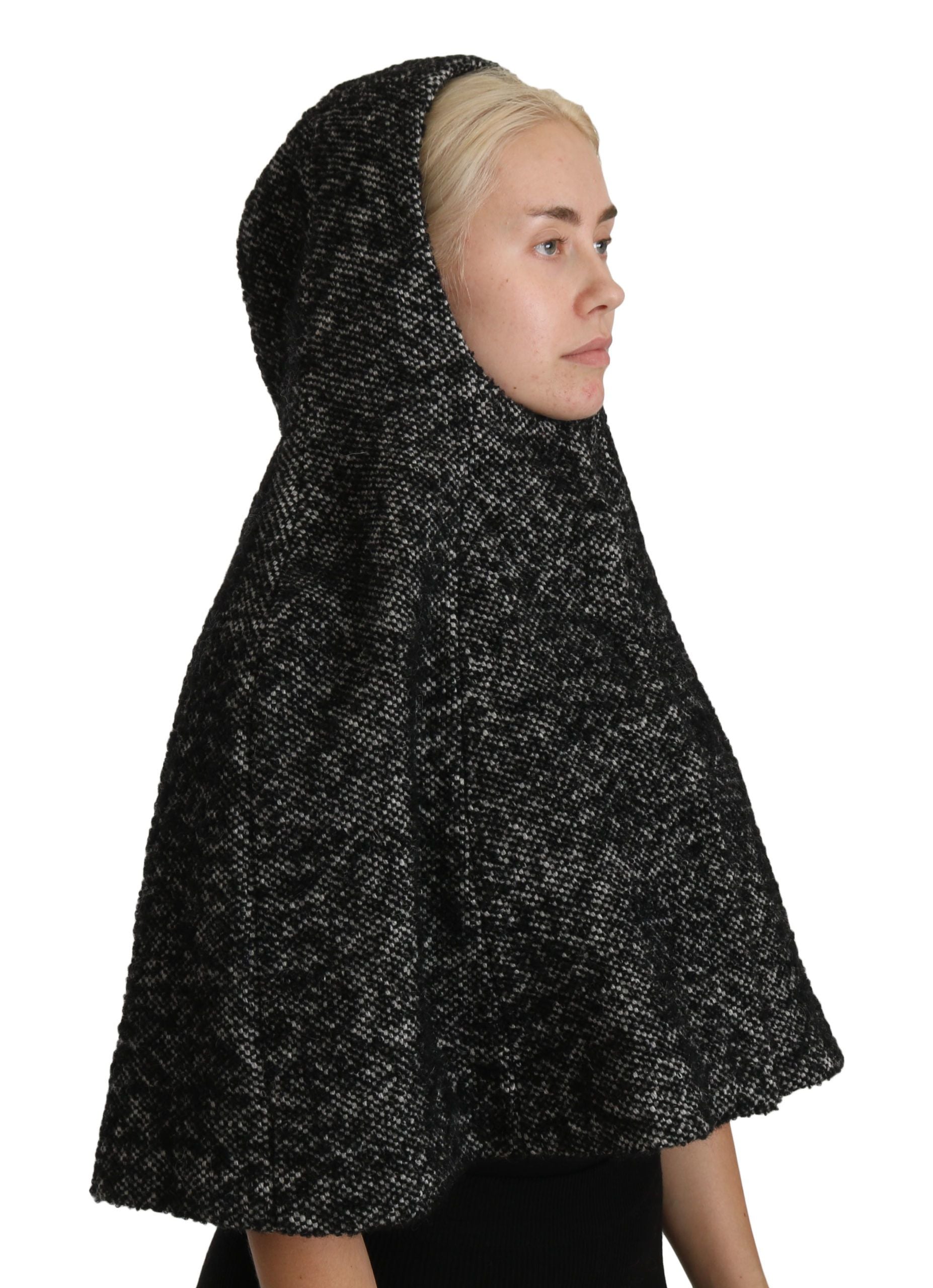 Dolce & Gabbana Elegant Gray Wool Hooded Scarf by Iconic Italian Label - ACCEXO