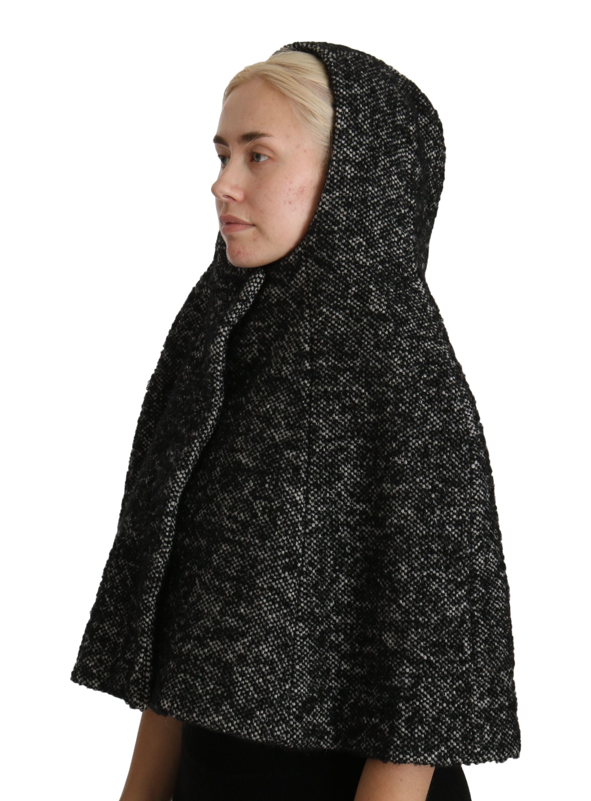 Dolce & Gabbana Elegant Gray Wool Hooded Scarf by Iconic Italian Label - ACCEXO