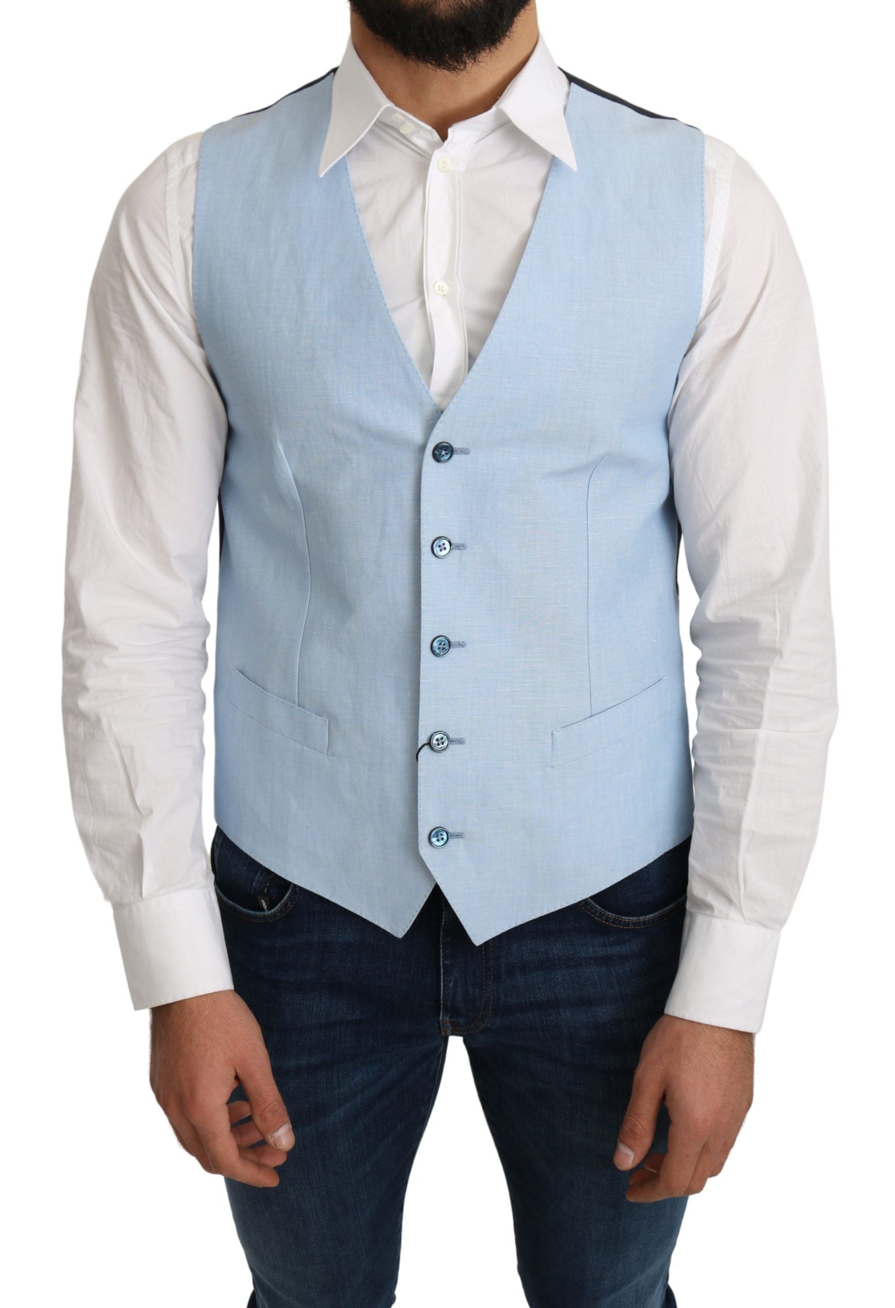 Dolce & Gabbana Elegant Azure Men's Formal Vest - ACCEXO