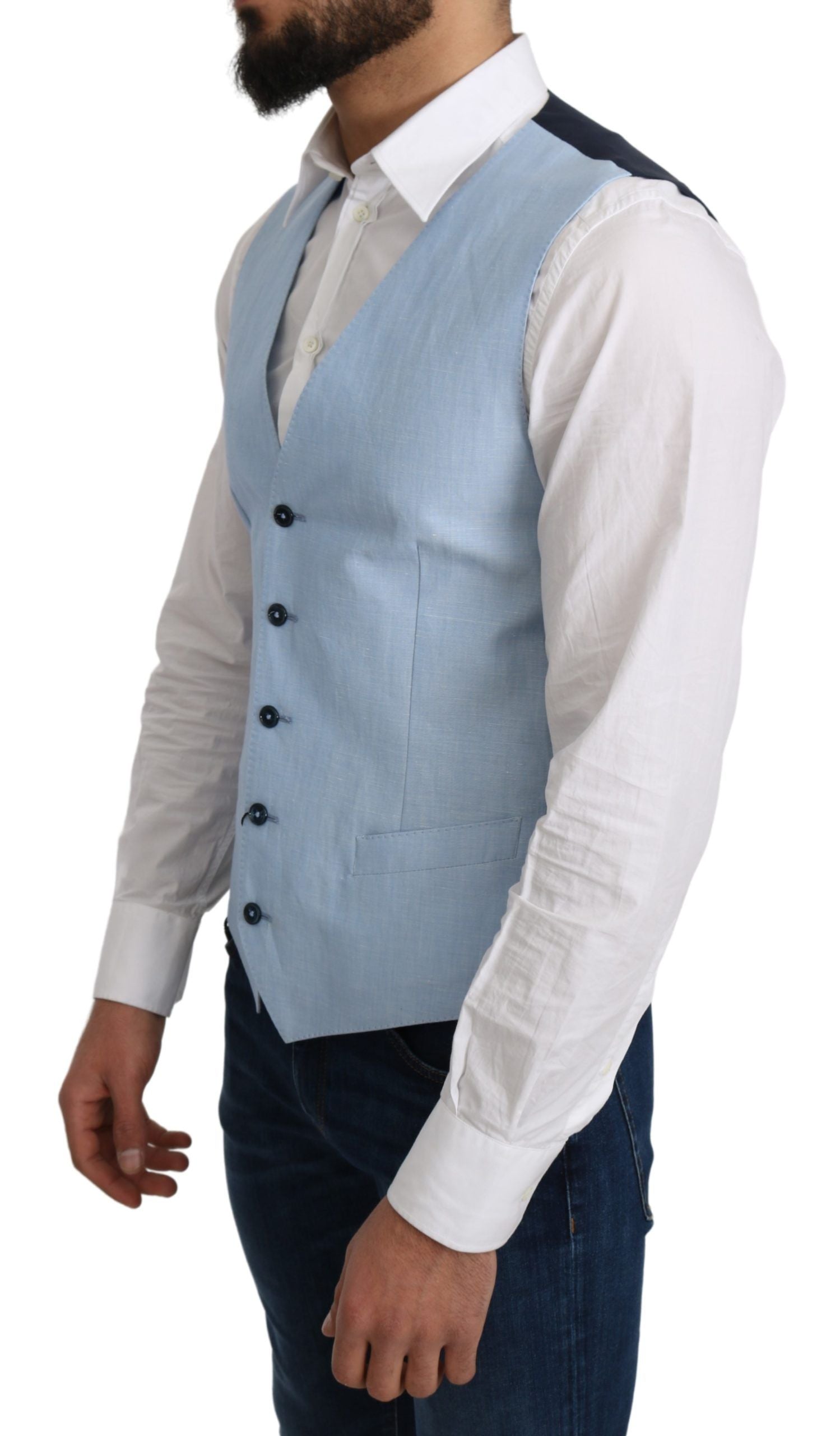 Dolce & Gabbana Elegant Azure Men's Formal Vest - ACCEXO