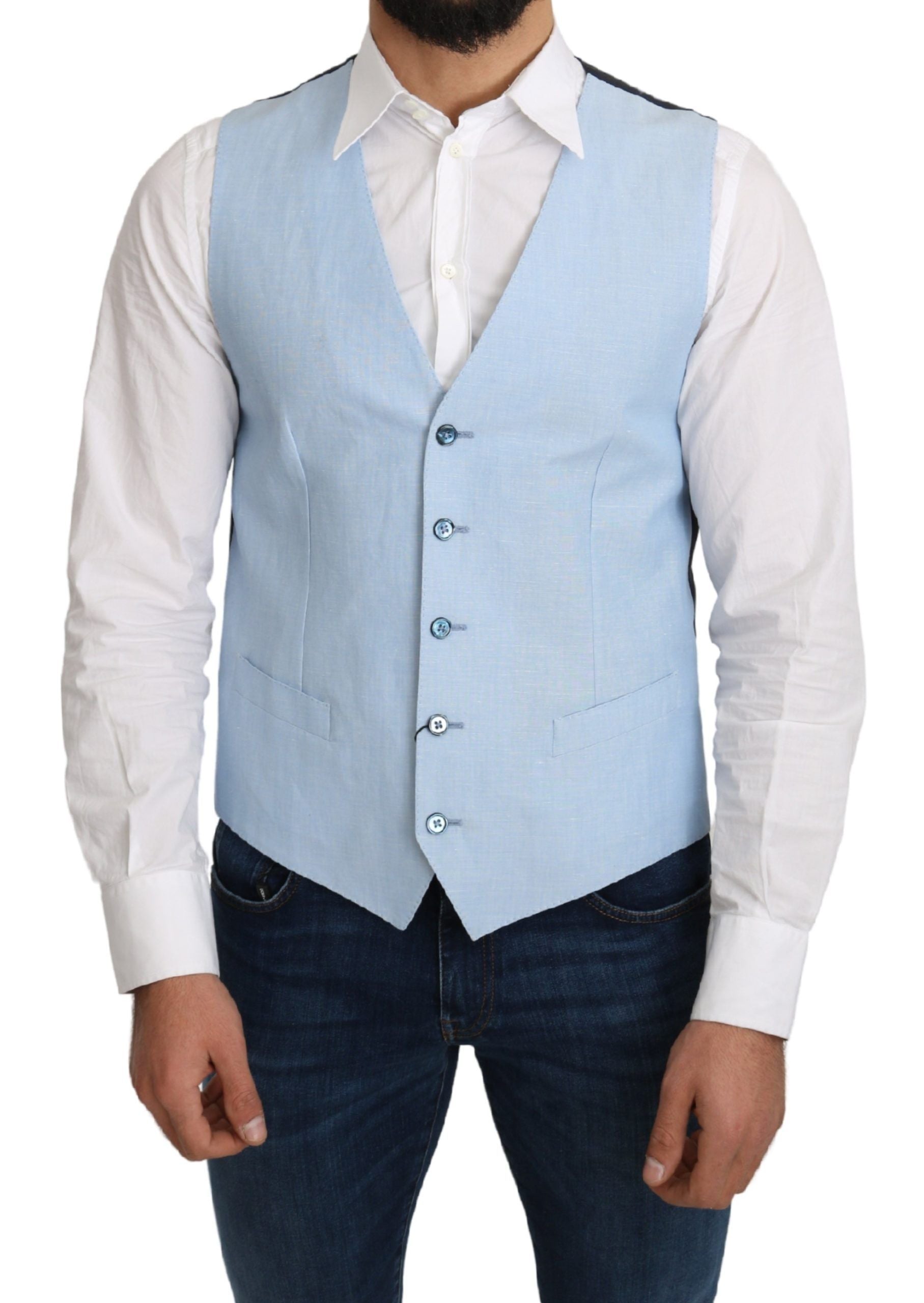 Dolce & Gabbana Elegant Azure Men's Formal Vest - ACCEXO