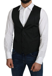 Dolce & Gabbana Elegant Silk Formal Gray Vest - ACCEXO