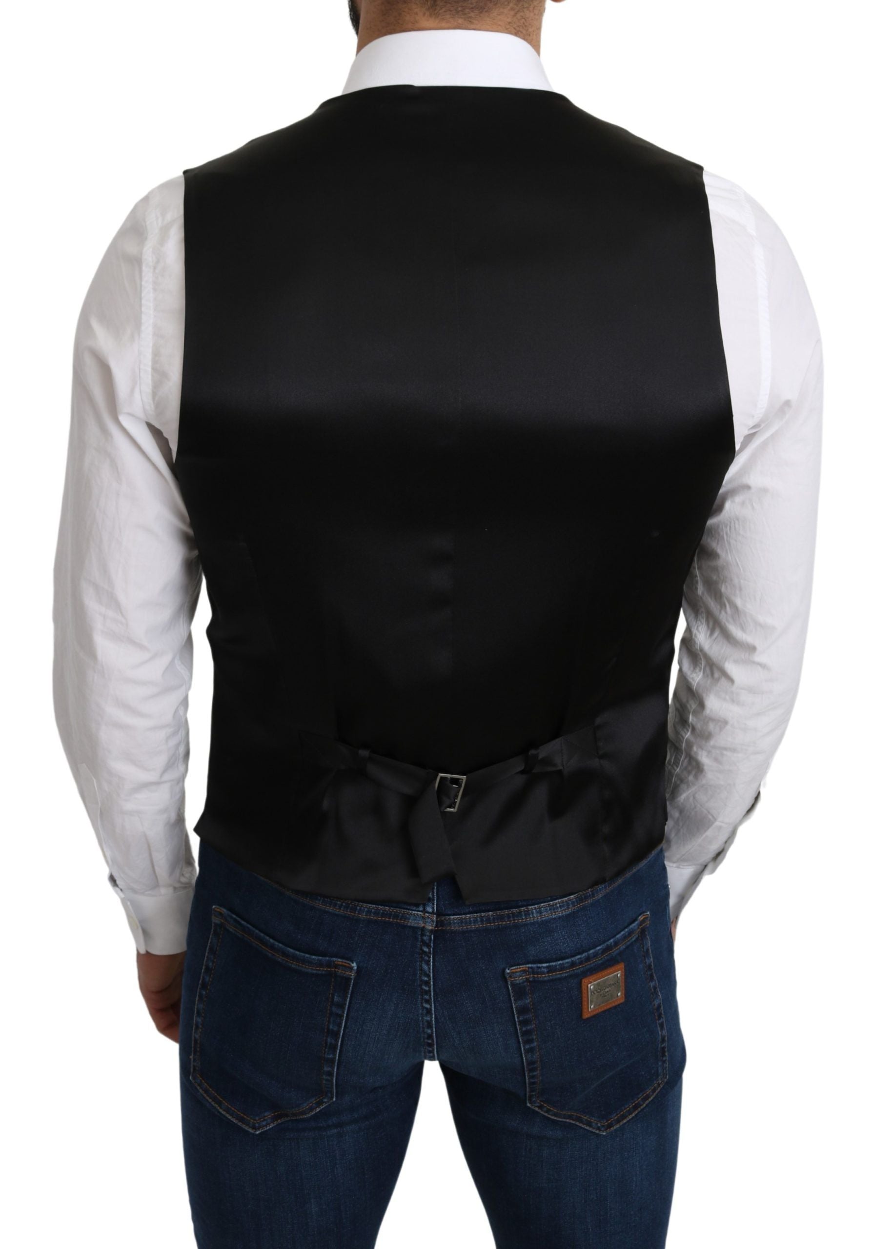 Dolce & Gabbana Elegant Silk Formal Gray Vest - ACCEXO