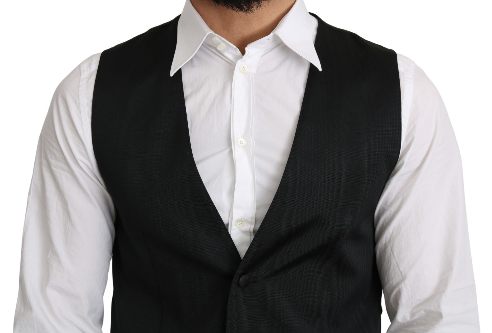 Dolce & Gabbana Elegant Silk Formal Gray Vest - ACCEXO