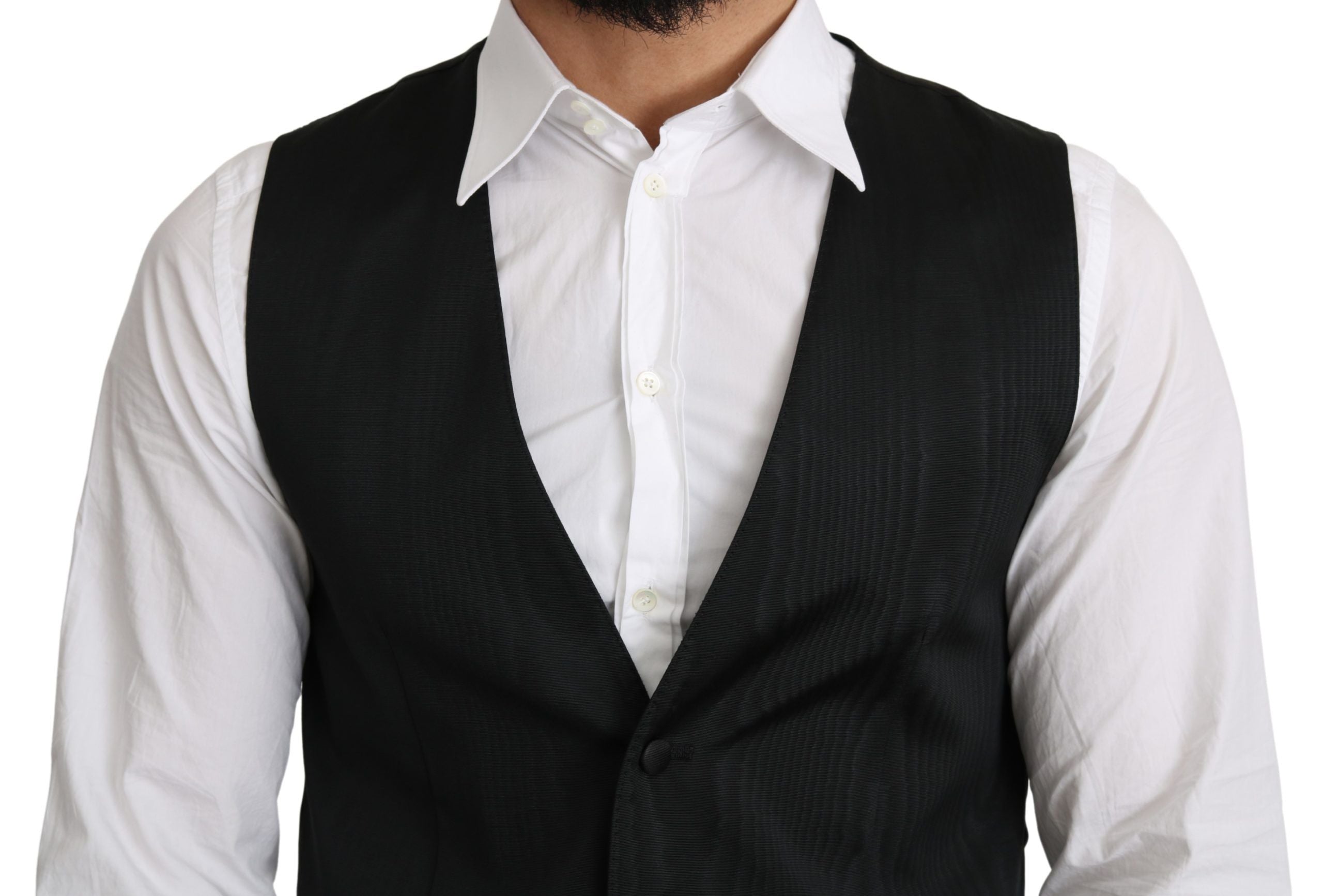 Dolce & Gabbana Elegant Silk Formal Gray Vest - ACCEXO
