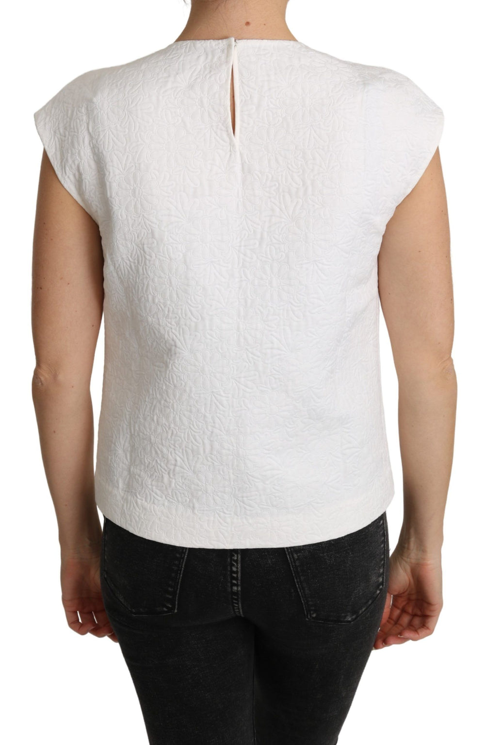 Dolce & Gabbana Elegant White Cotton Blend Blouse