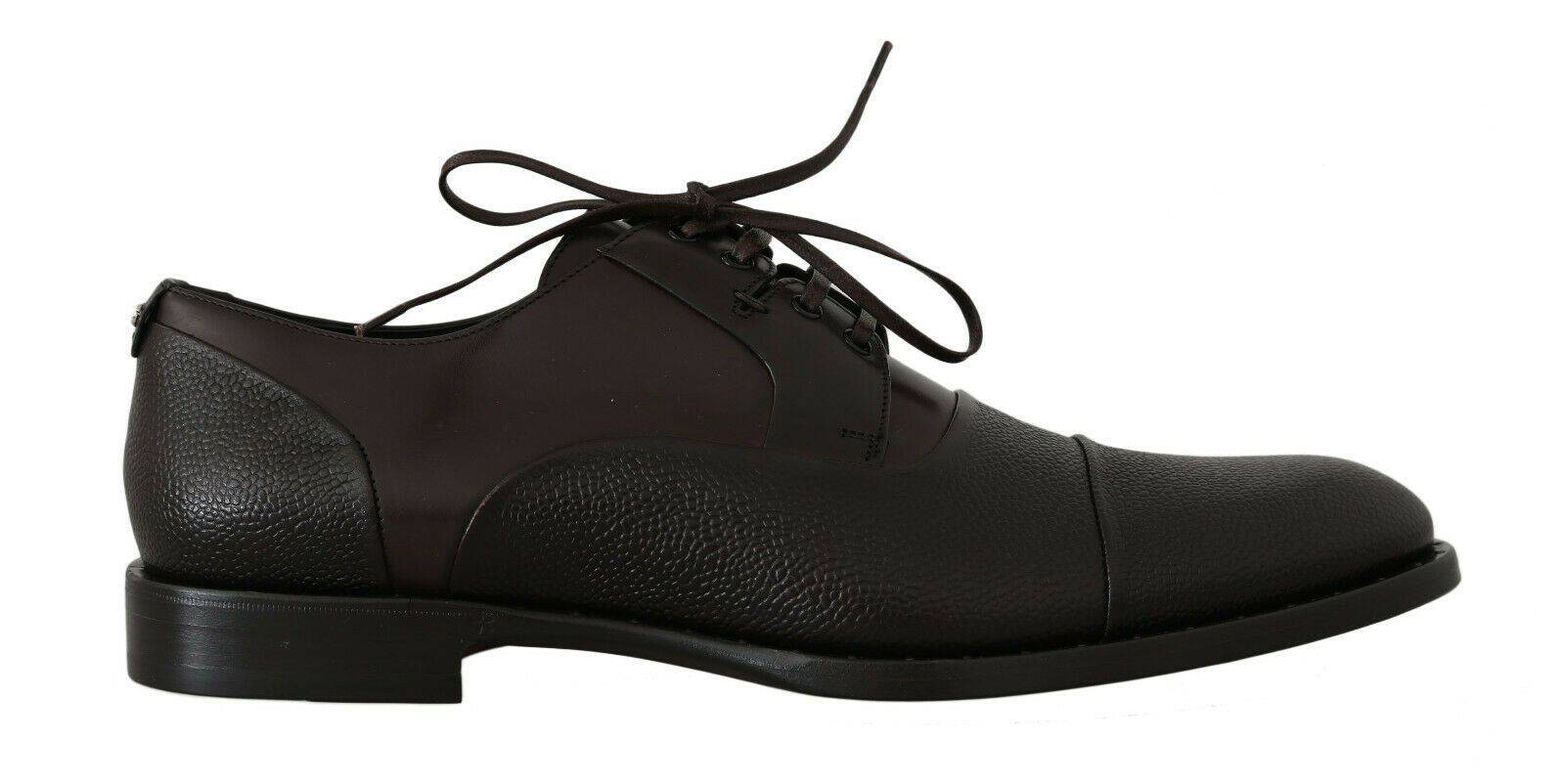 Dolce & Gabbana Elegant Brown Leather Formal Lace-ups - ACCEXO