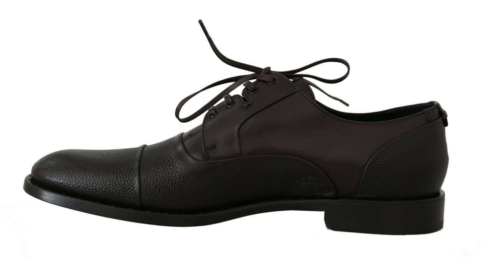 Dolce & Gabbana Elegant Brown Leather Formal Lace-ups - ACCEXO