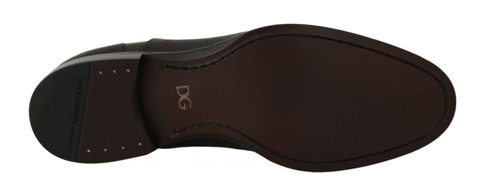Dolce & Gabbana Elegant Brown Leather Formal Lace-ups - ACCEXO