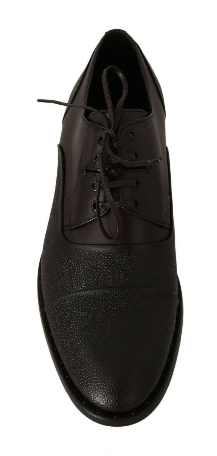 Dolce & Gabbana Elegant Brown Leather Formal Lace-ups - ACCEXO