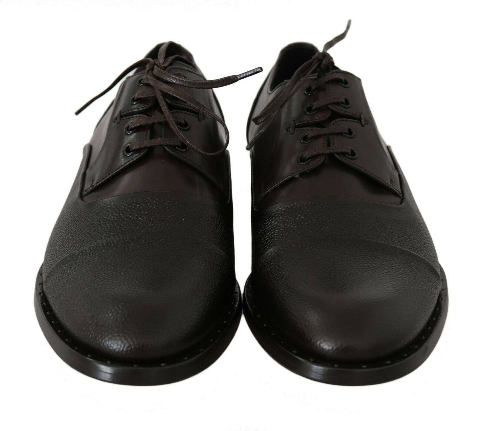 Dolce & Gabbana Elegant Brown Leather Formal Lace-ups - ACCEXO