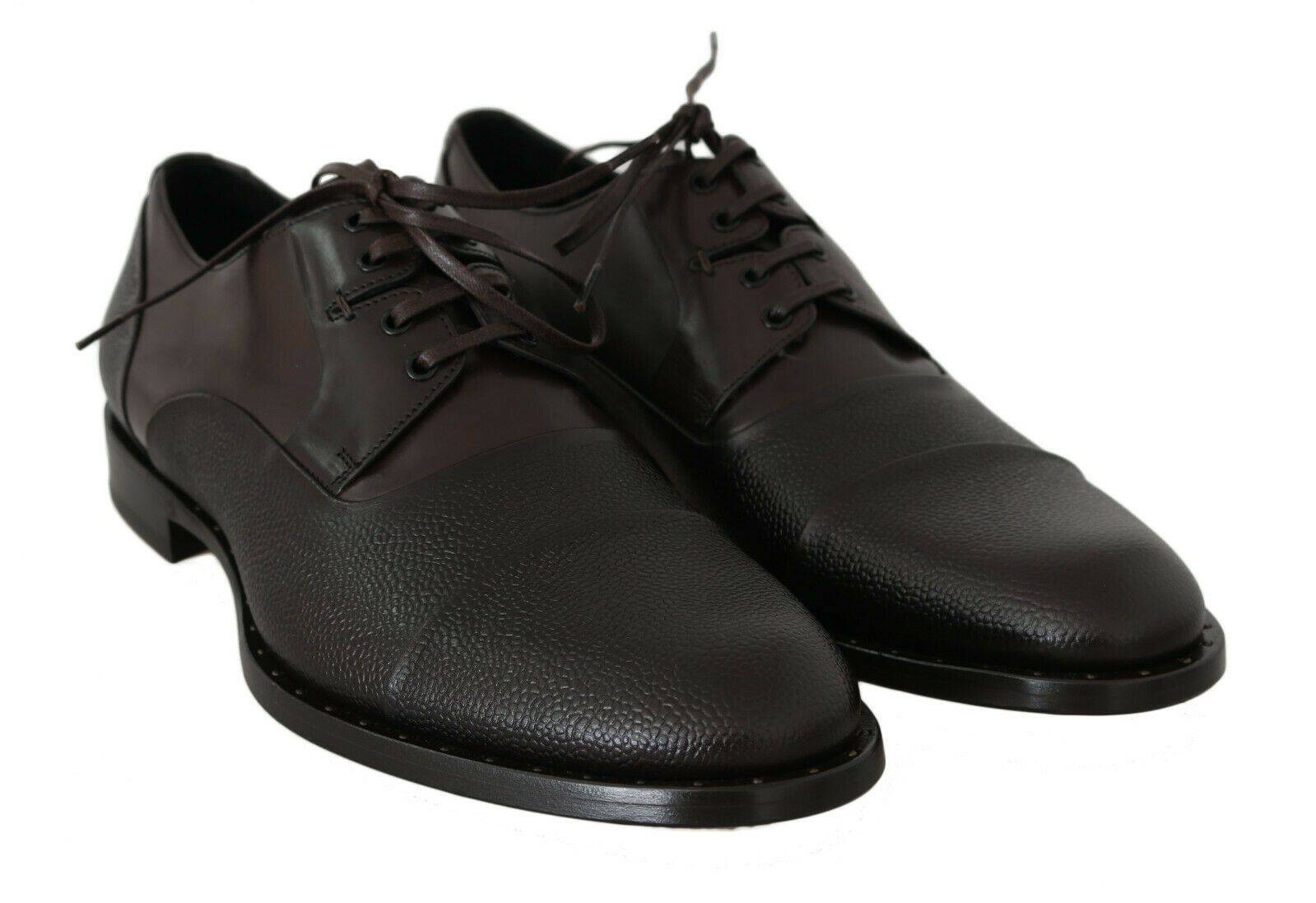 Dolce & Gabbana Elegant Brown Leather Formal Lace-ups - ACCEXO