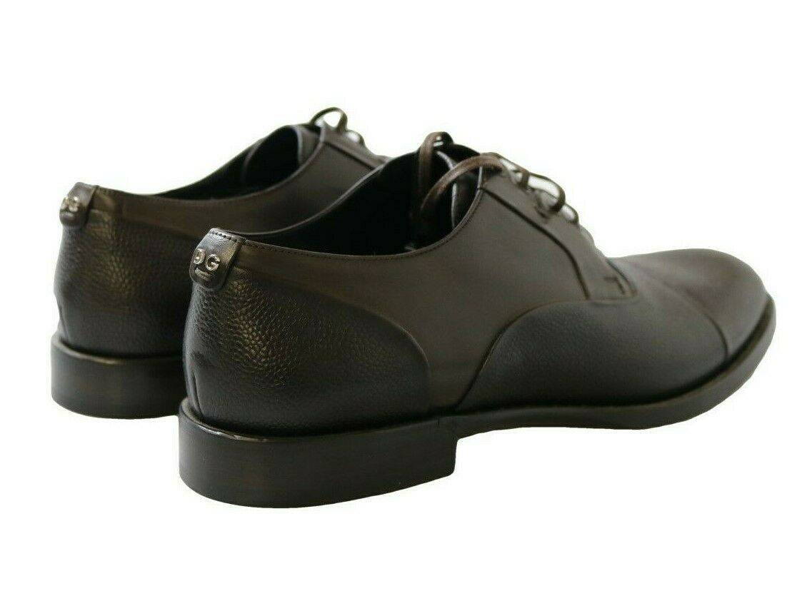 Dolce & Gabbana Elegant Brown Leather Formal Lace-ups - ACCEXO
