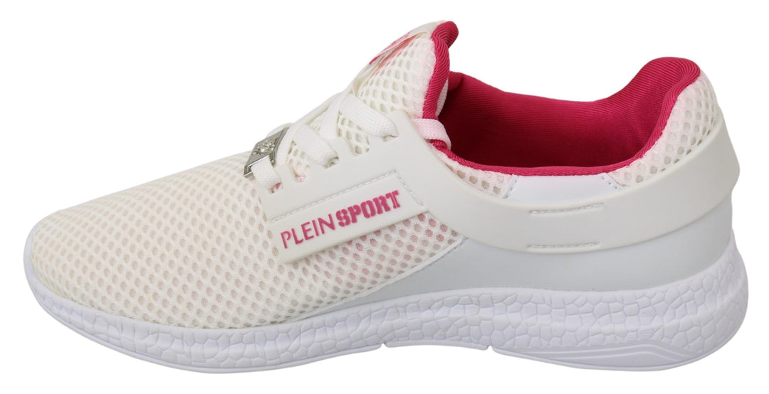 Philipp Plein Chic White Becky Sneakers with Pink Accents