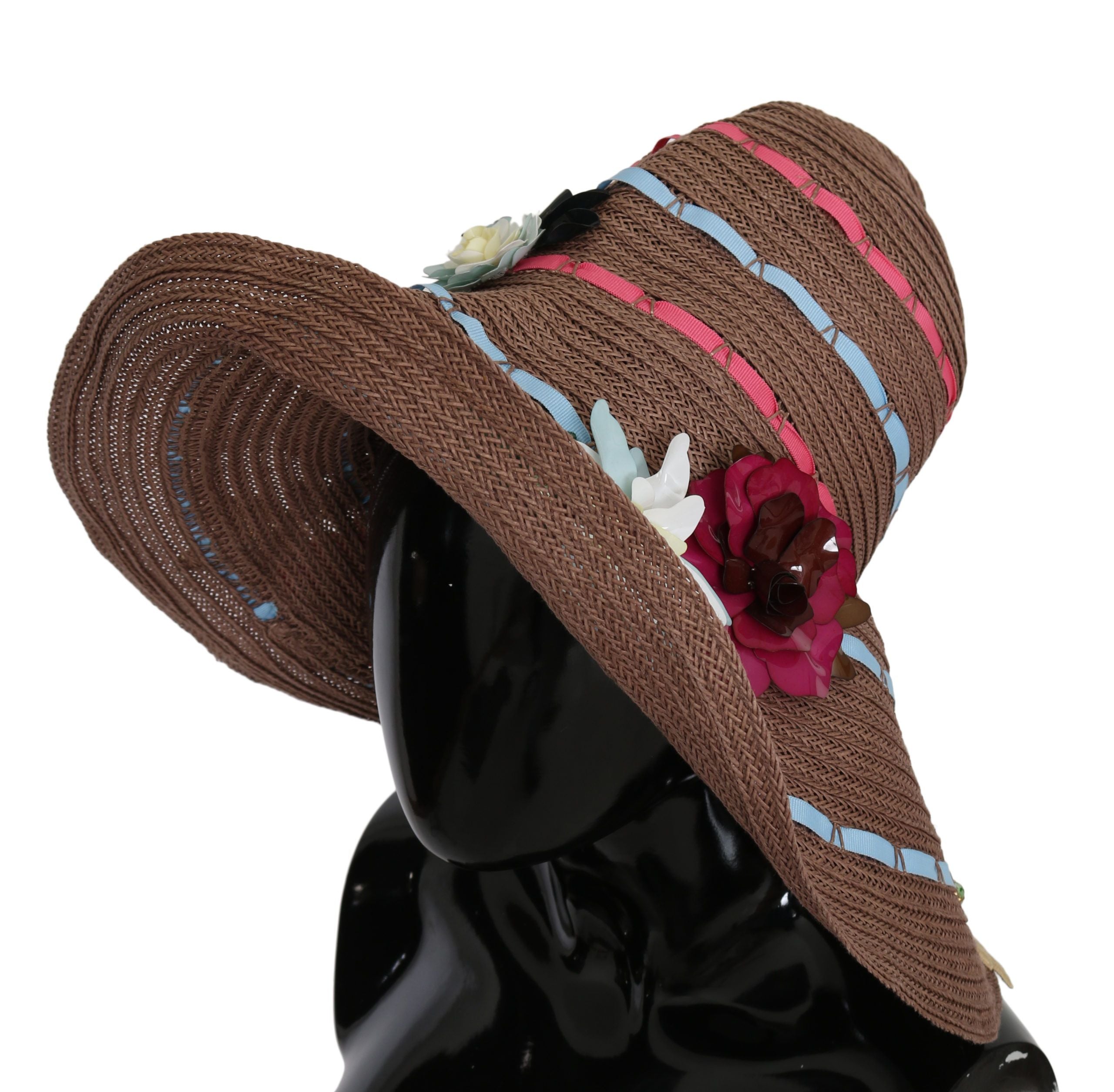 Dolce & Gabbana Elegant Floppy Straw Hat with Floral Accents - ACCEXO