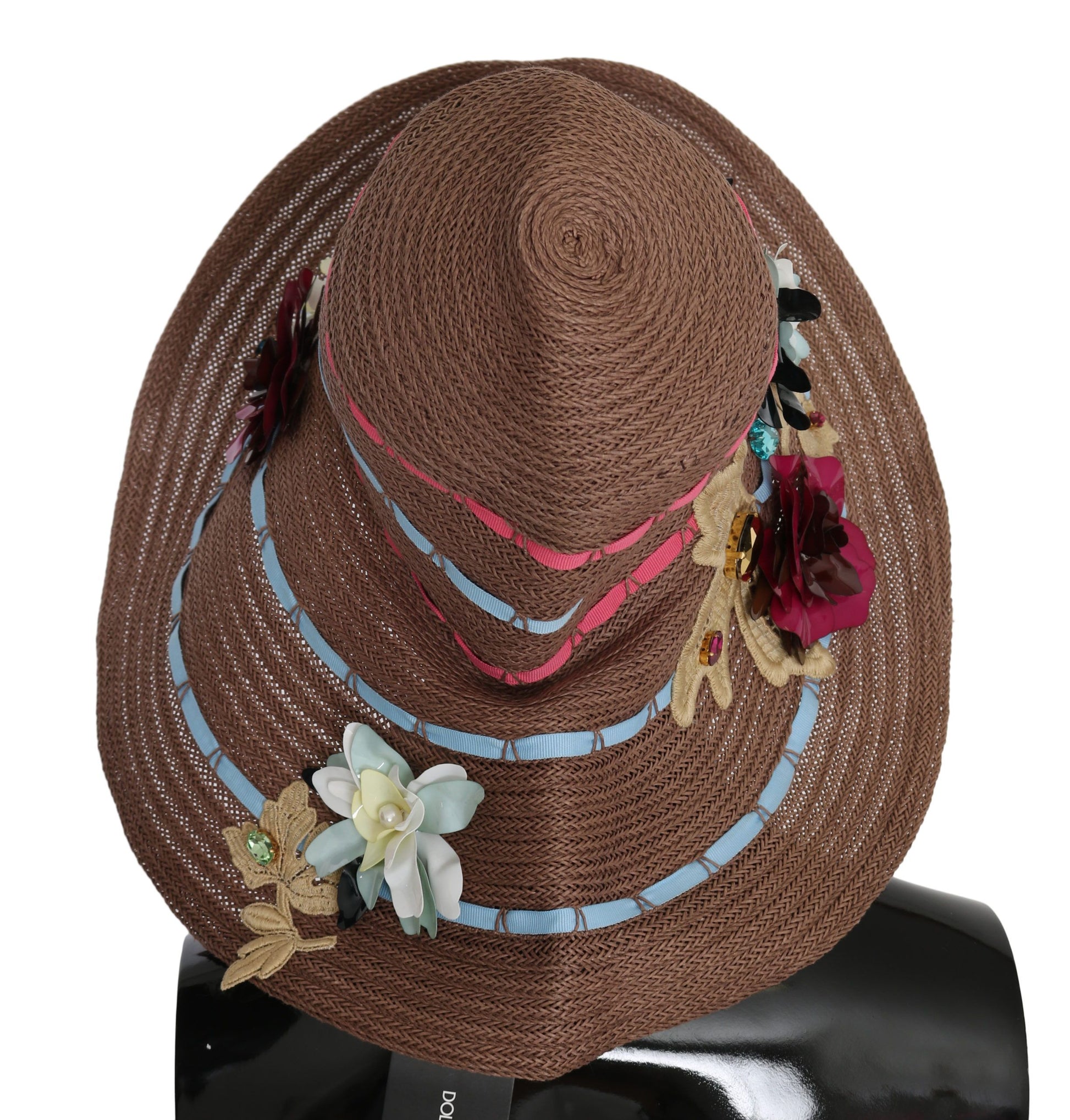 Dolce & Gabbana Elegant Floppy Straw Hat with Floral Accents - ACCEXO