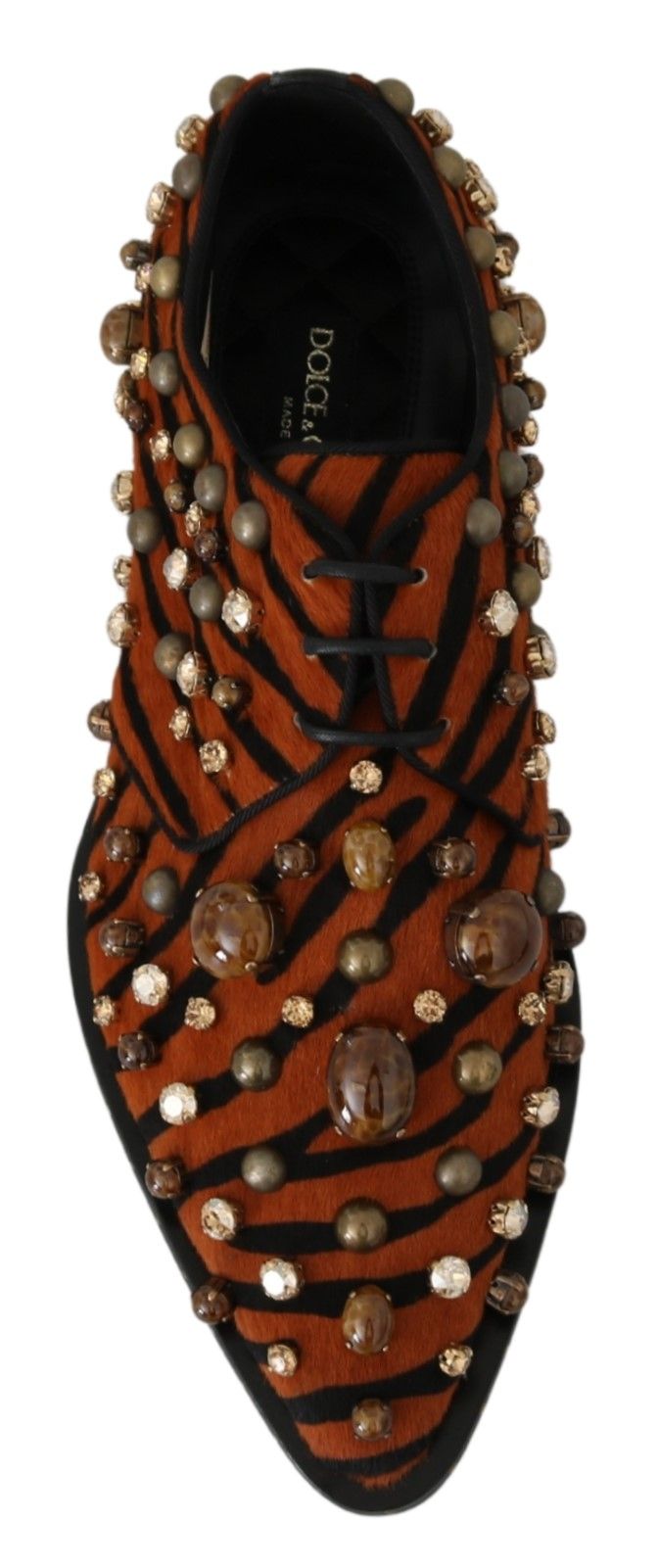 Dolce & Gabbana Tiger Pattern Crystal Embellished Flats - ACCEXO