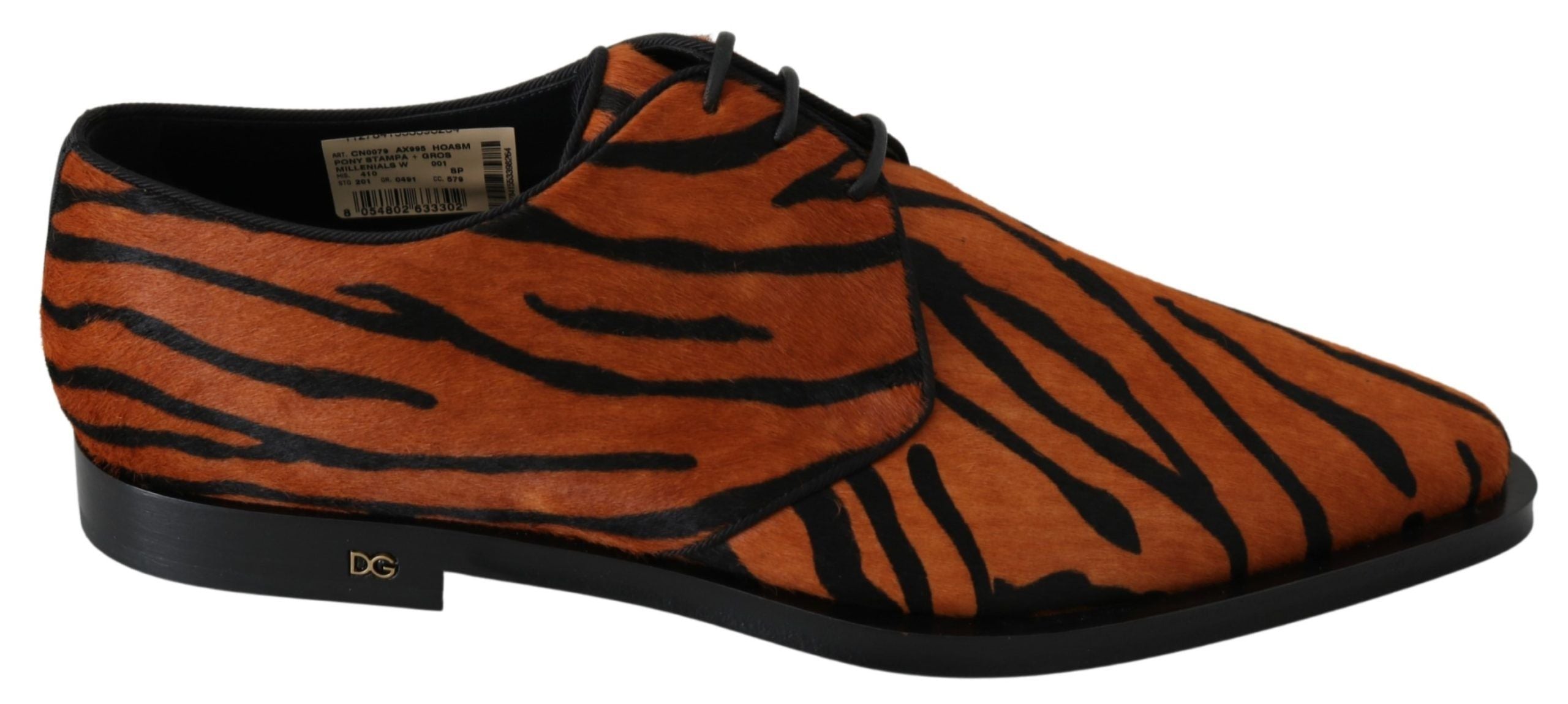 Dolce & Gabbana Tiger Pattern Dress Shoes with Pony Hair - ACCEXO