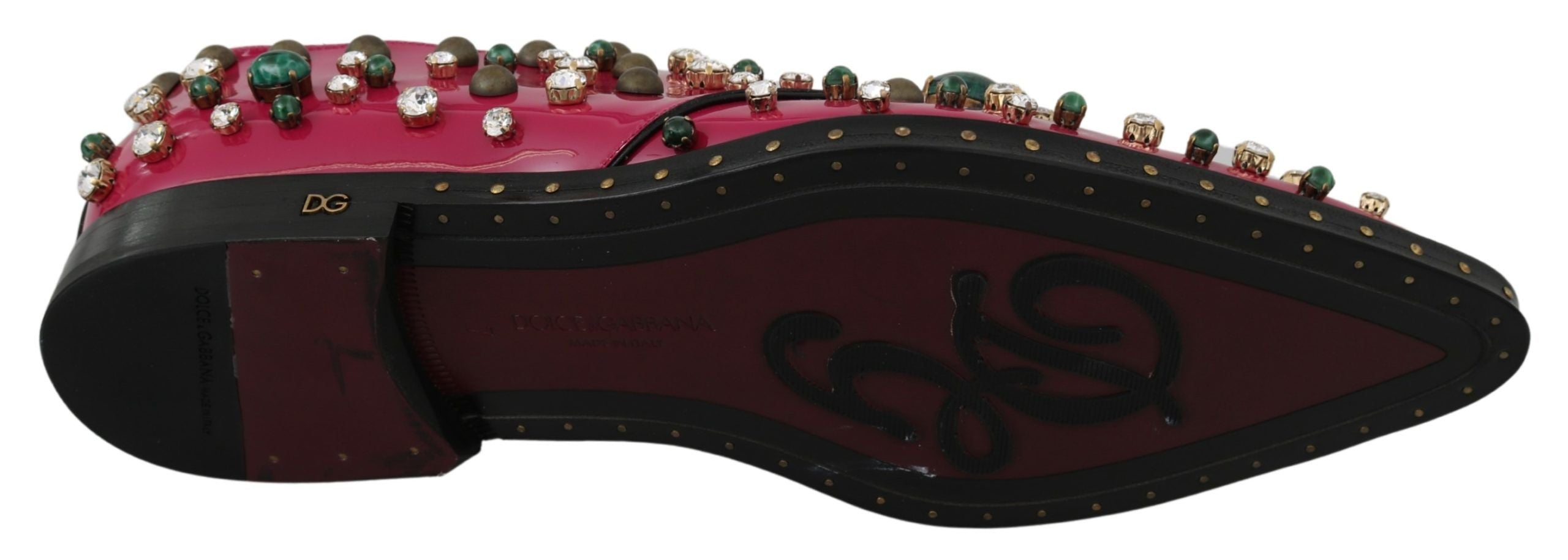 Dolce & Gabbana Fuchsia Pink Crystal Patent Flats - ACCEXO