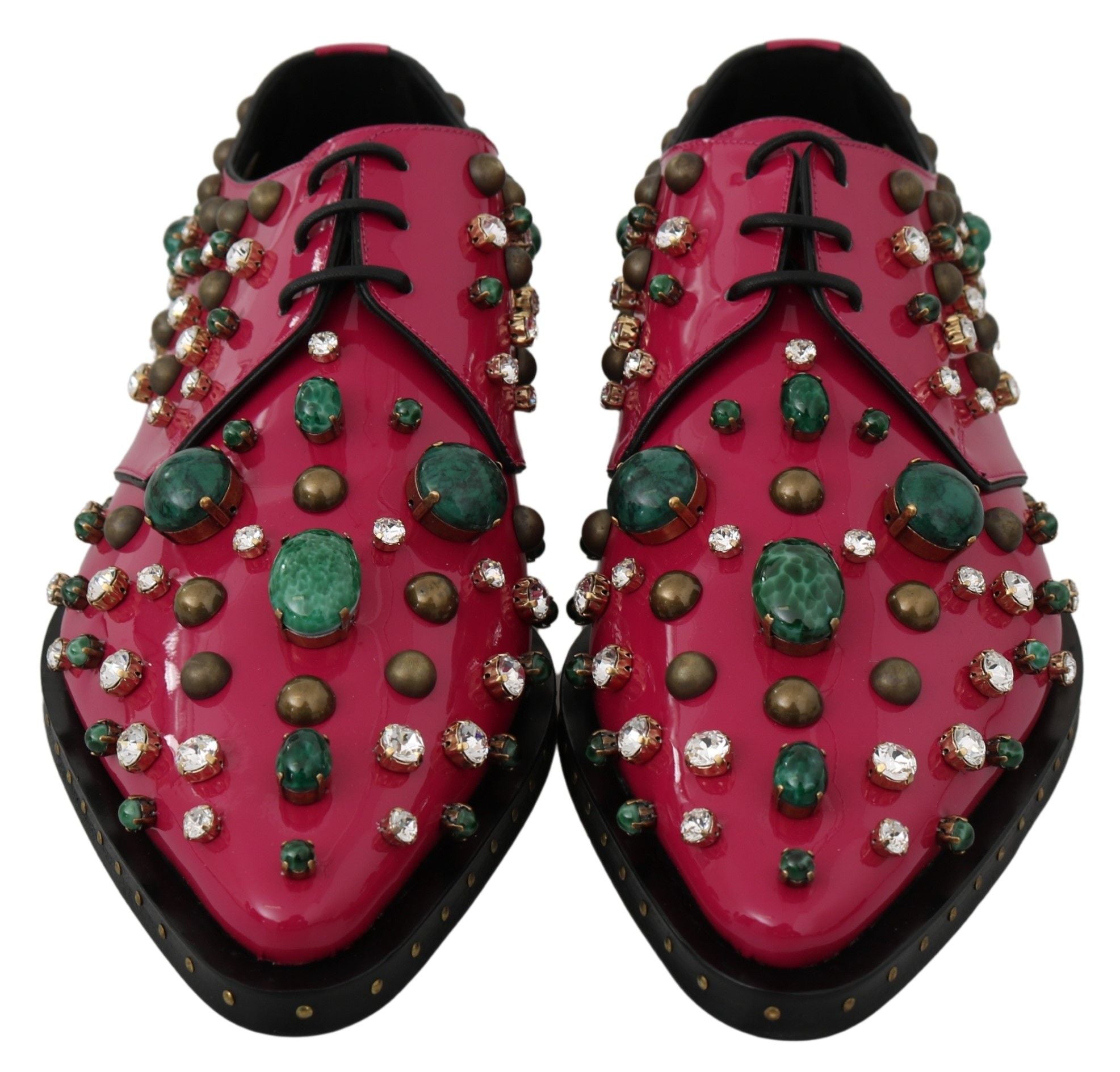 Dolce & Gabbana Fuchsia Pink Crystal Patent Flats - ACCEXO