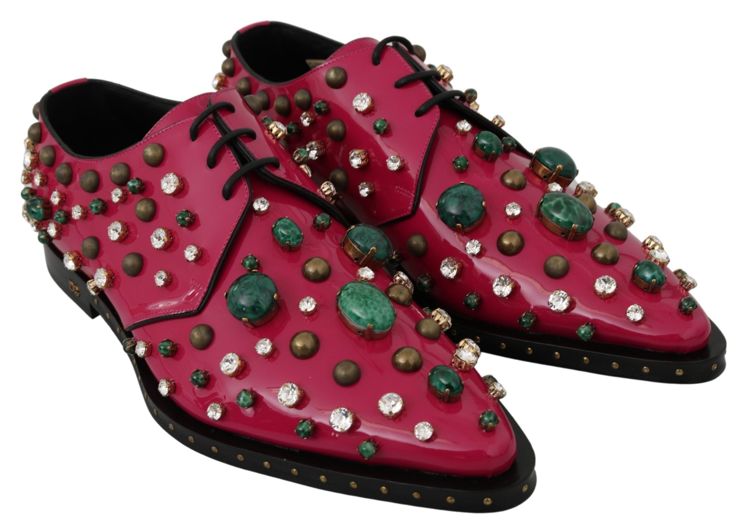 Dolce & Gabbana Fuchsia Pink Crystal Patent Flats - ACCEXO