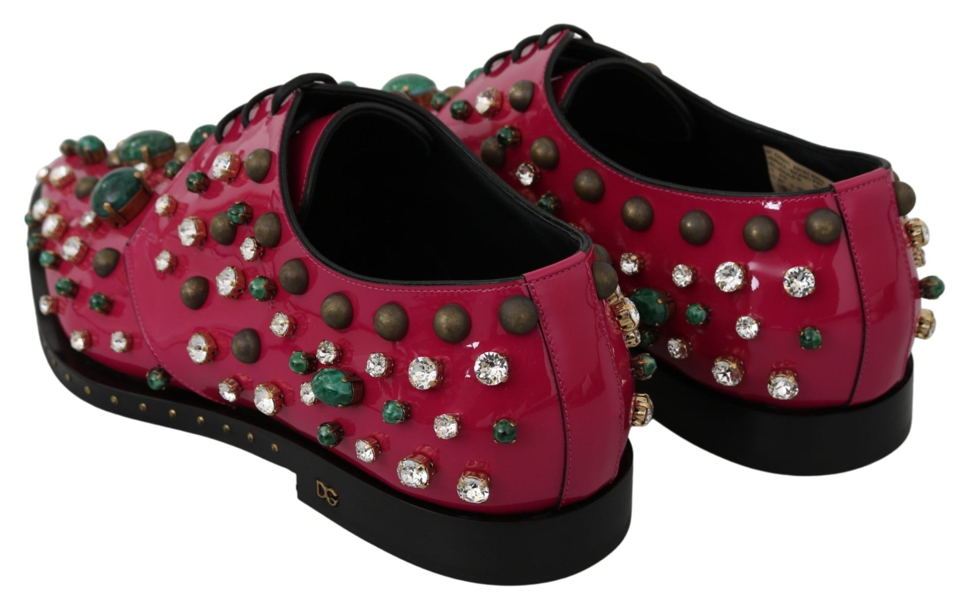 Dolce & Gabbana Fuchsia Pink Crystal Patent Flats - ACCEXO