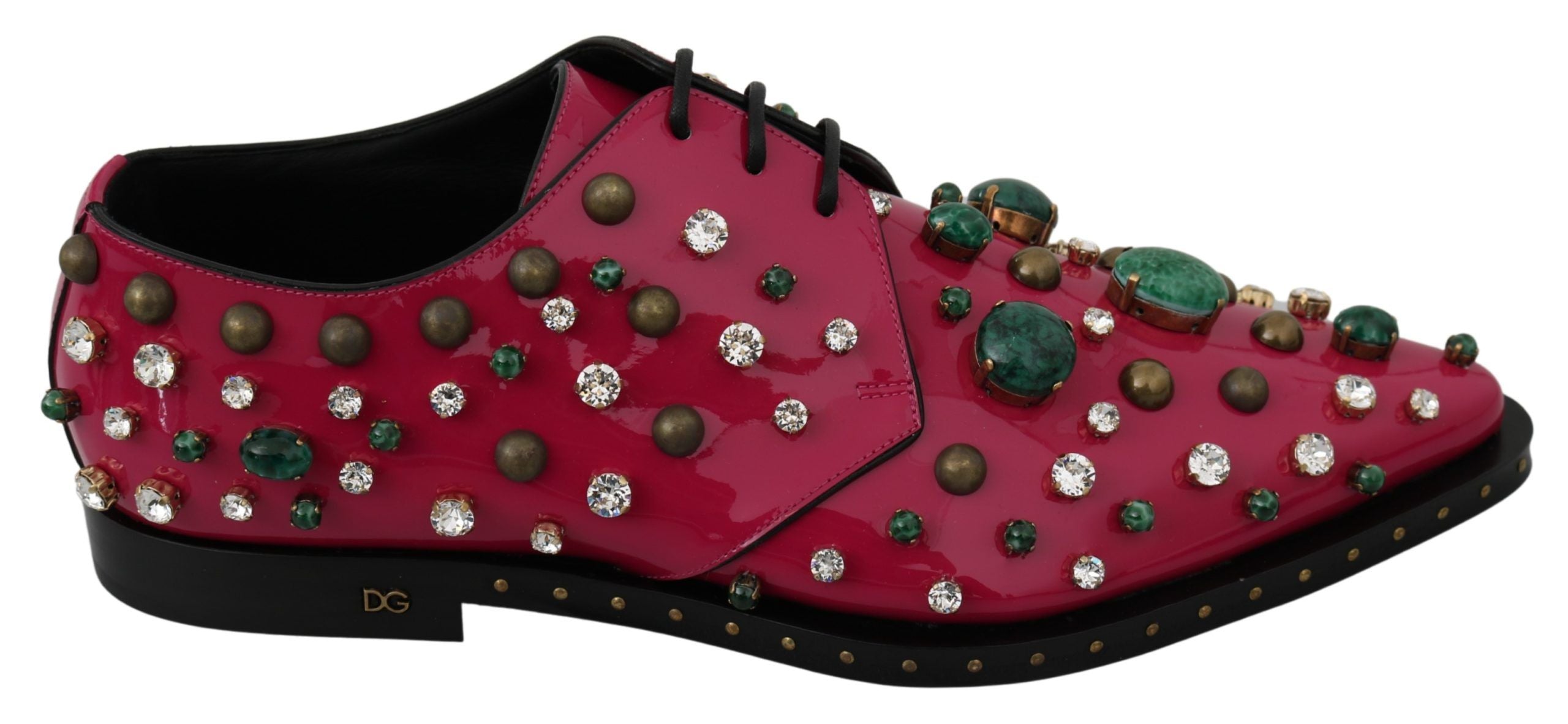 Dolce & Gabbana Fuchsia Pink Crystal Patent Flats - ACCEXO