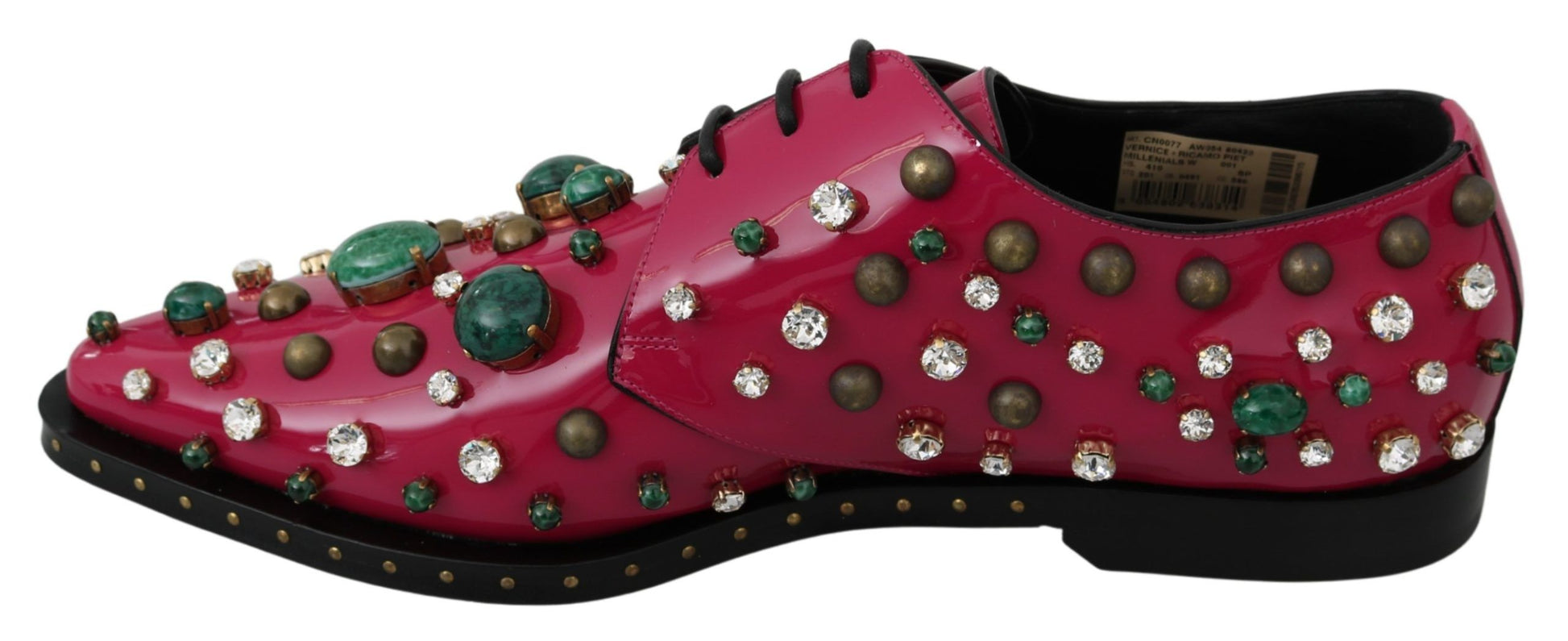 Dolce & Gabbana Fuchsia Pink Crystal Patent Flats - ACCEXO