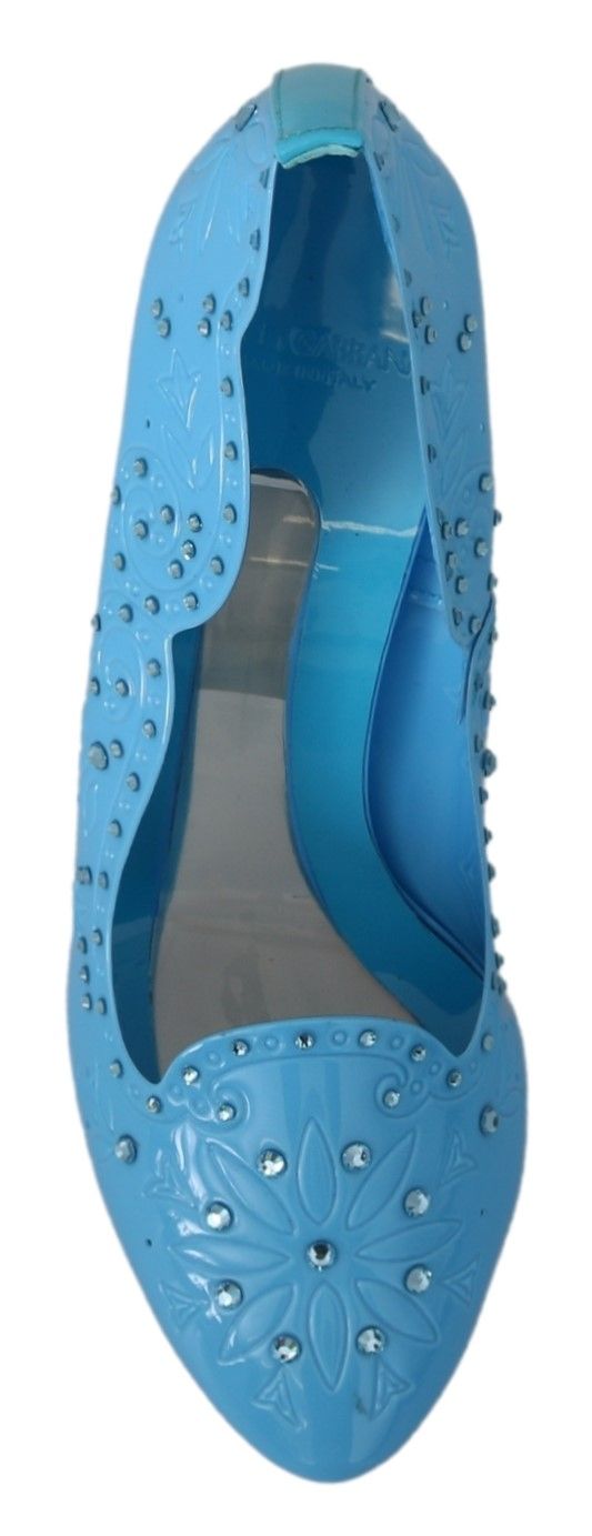 Dolce & Gabbana Crystal Embellished Blue Cinderella Pumps - ACCEXO