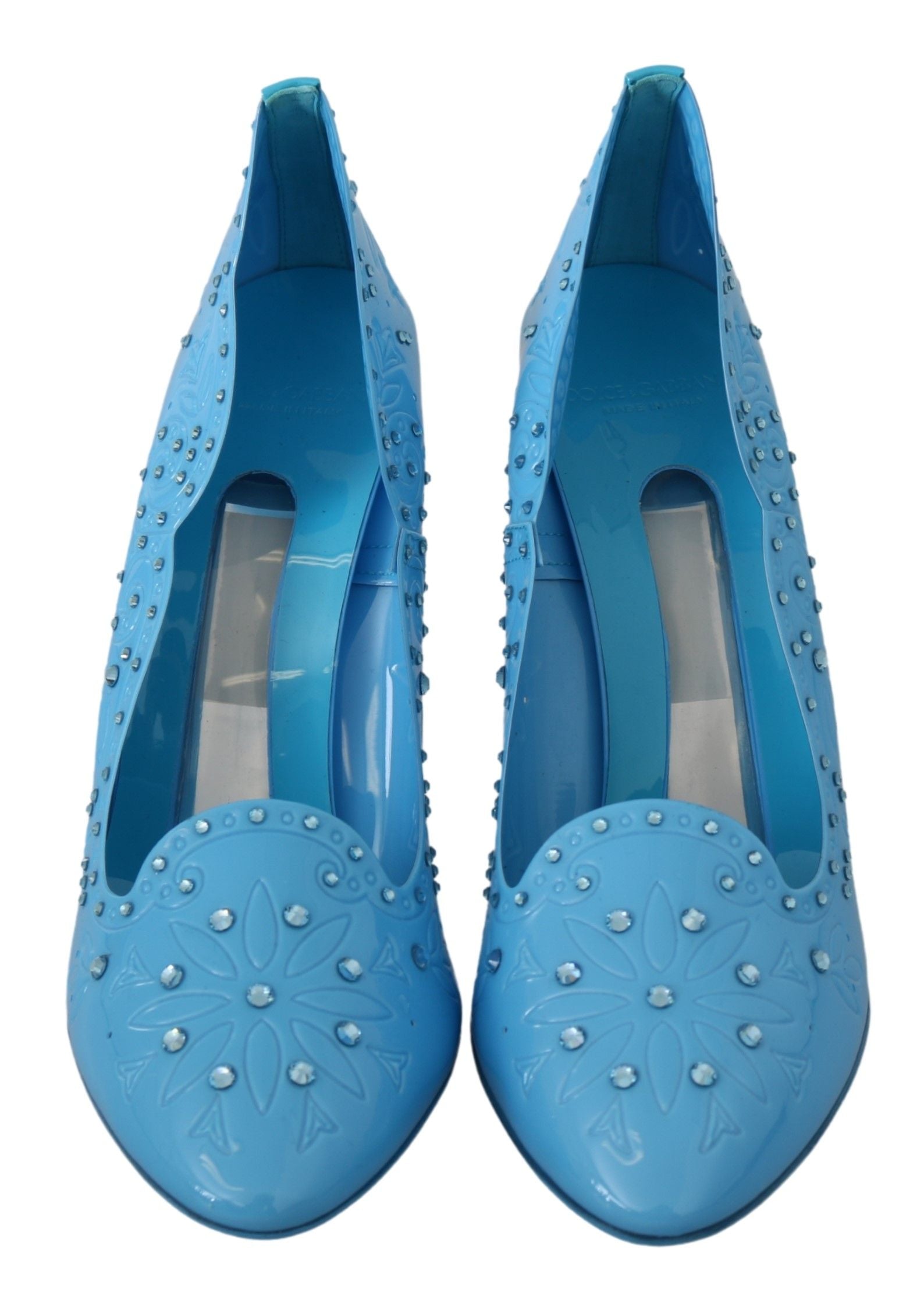 Dolce & Gabbana Crystal Embellished Blue Cinderella Pumps - ACCEXO