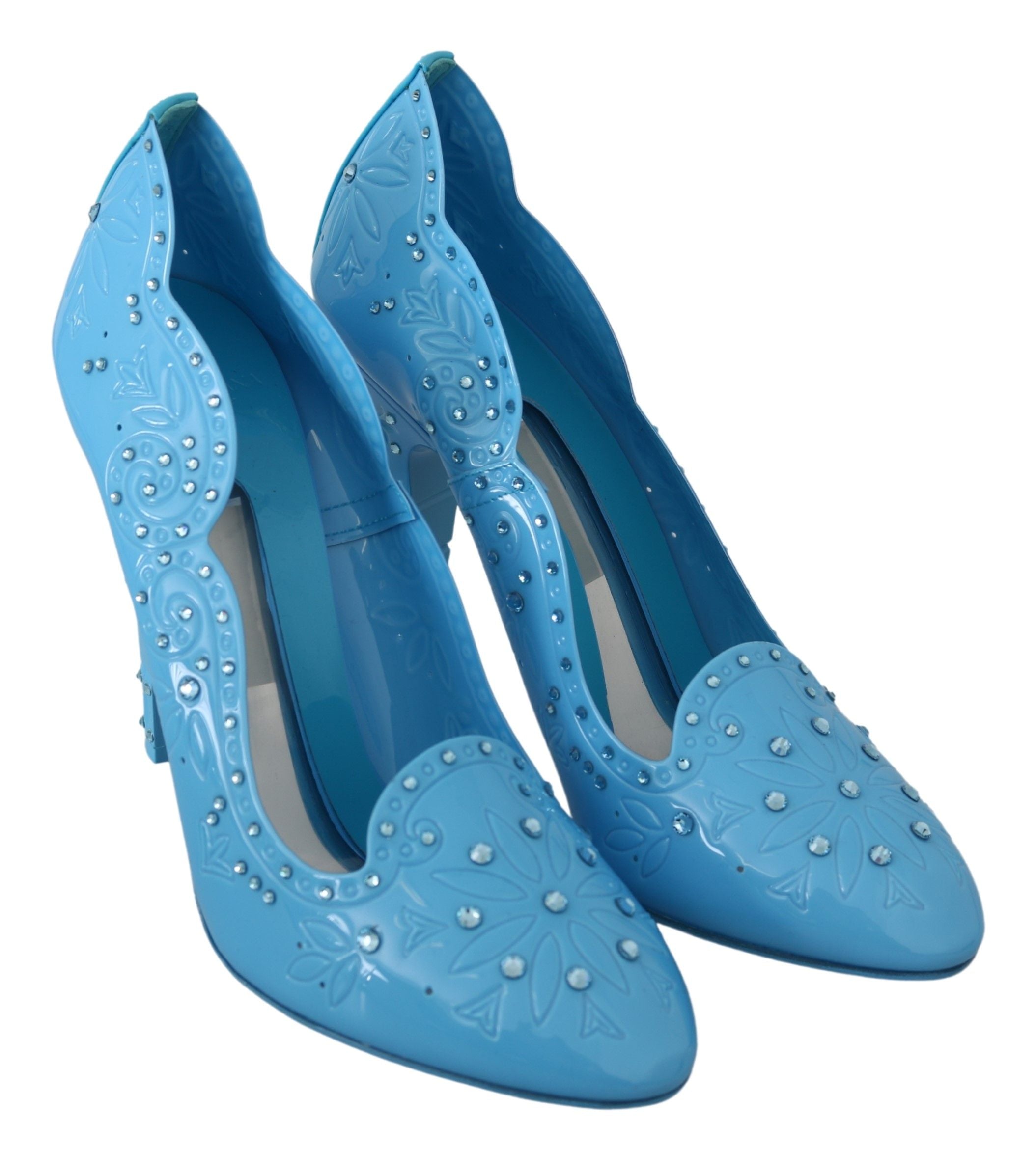 Dolce & Gabbana Crystal Embellished Blue Cinderella Pumps - ACCEXO
