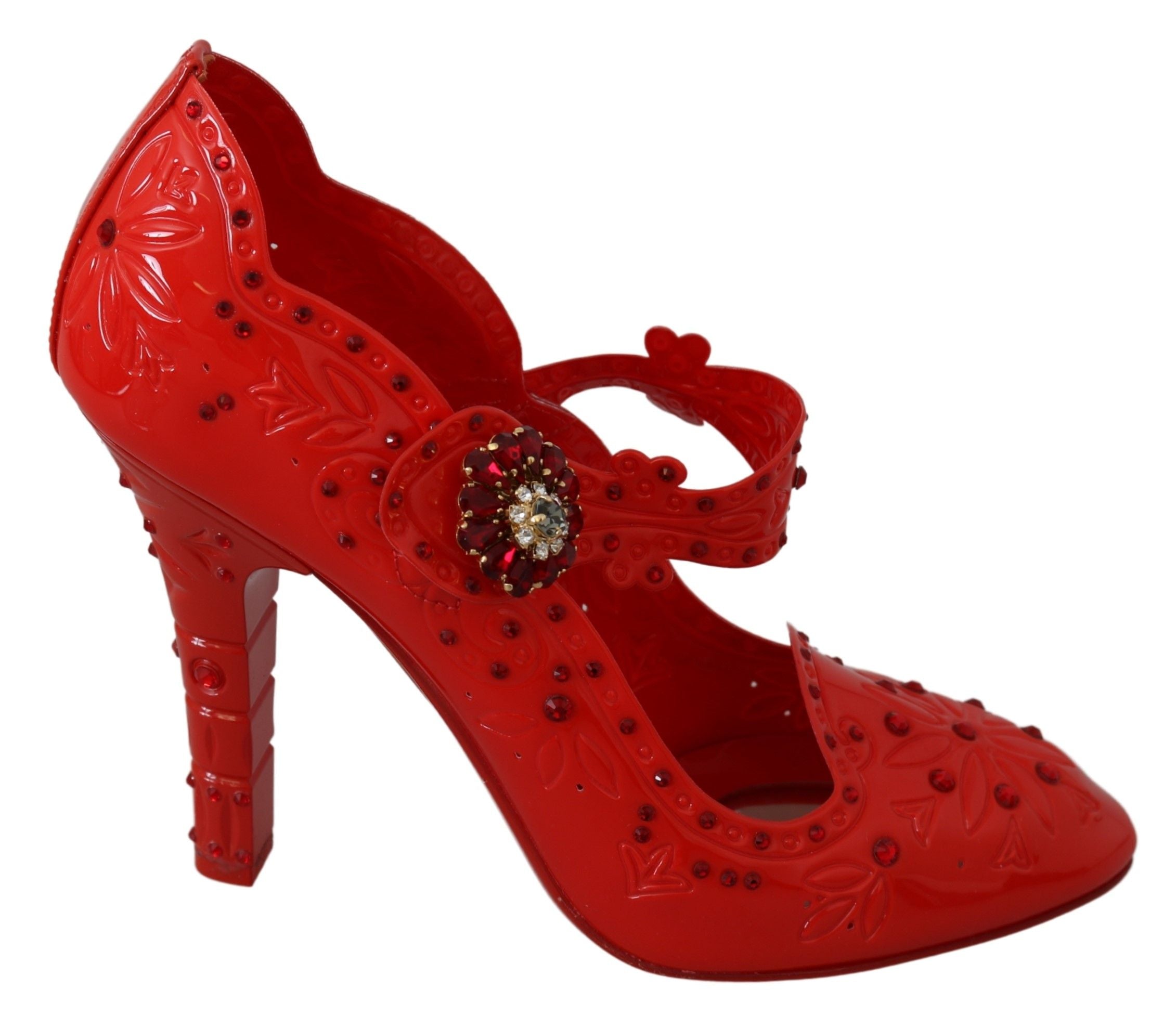 Dolce & Gabbana Chic Red Crystal Cinderella Pumps - ACCEXO