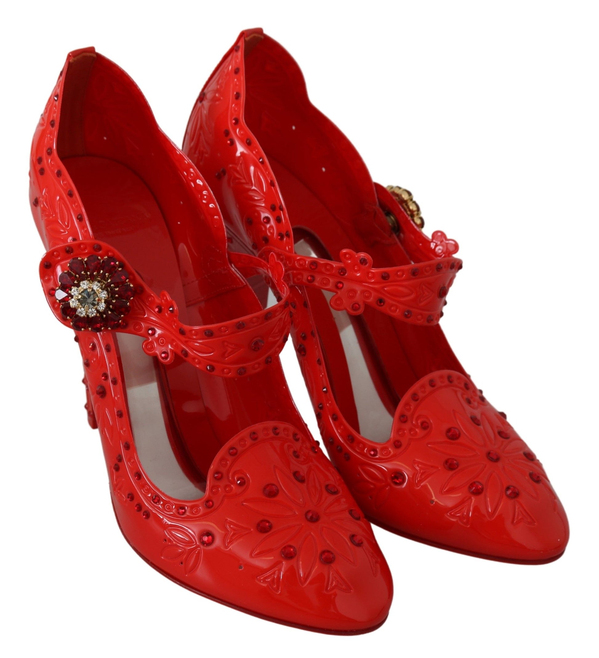 Dolce & Gabbana Chic Red Crystal Cinderella Pumps - ACCEXO