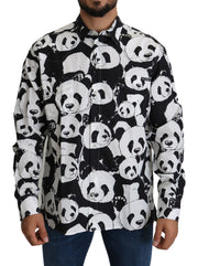 Dolce & Gabbana Panda Print Pure Cotton Shirt - Black White - ACCEXO