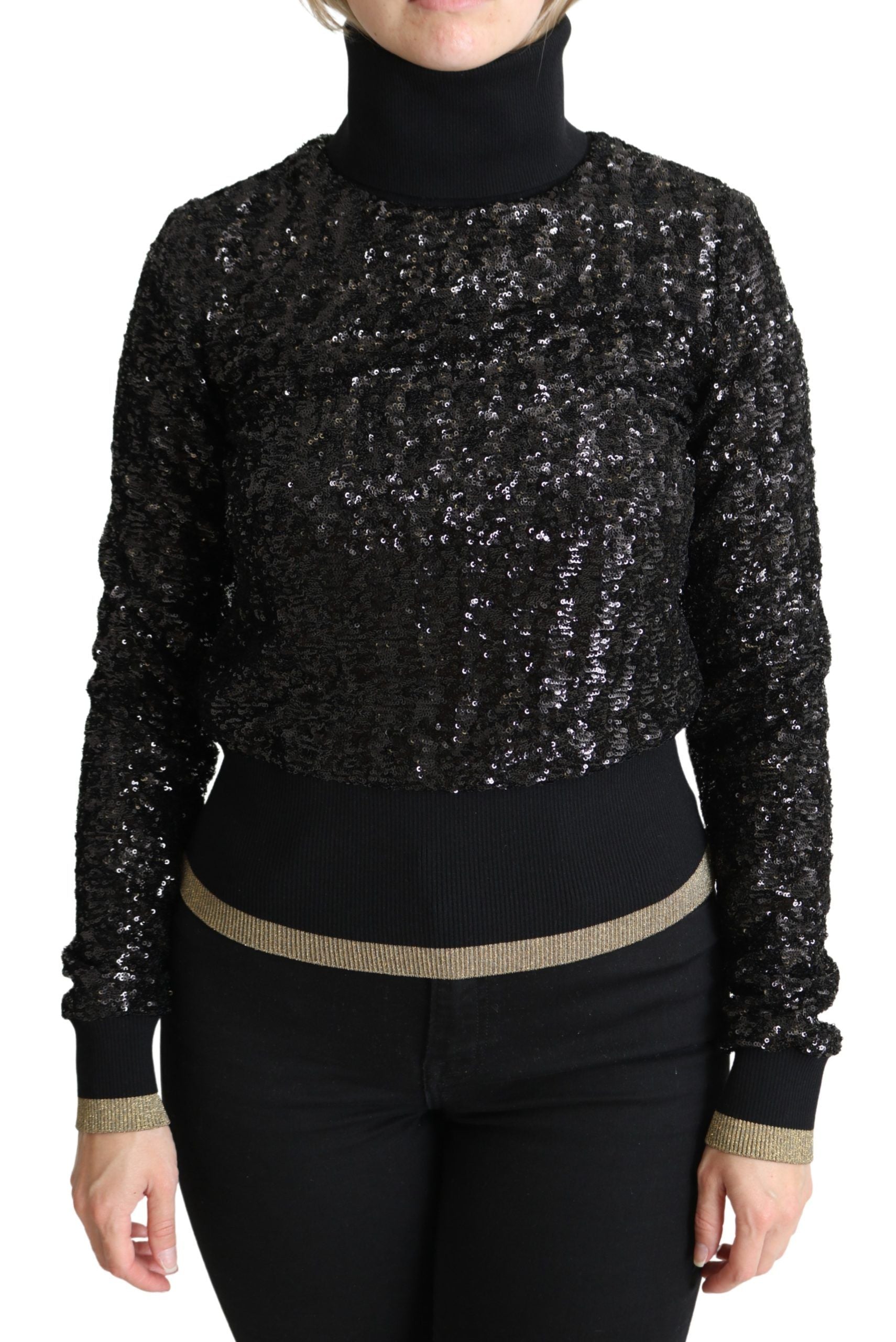 Dolce & Gabbana Elegant Sequined Turtleneck Sweater - ACCEXO