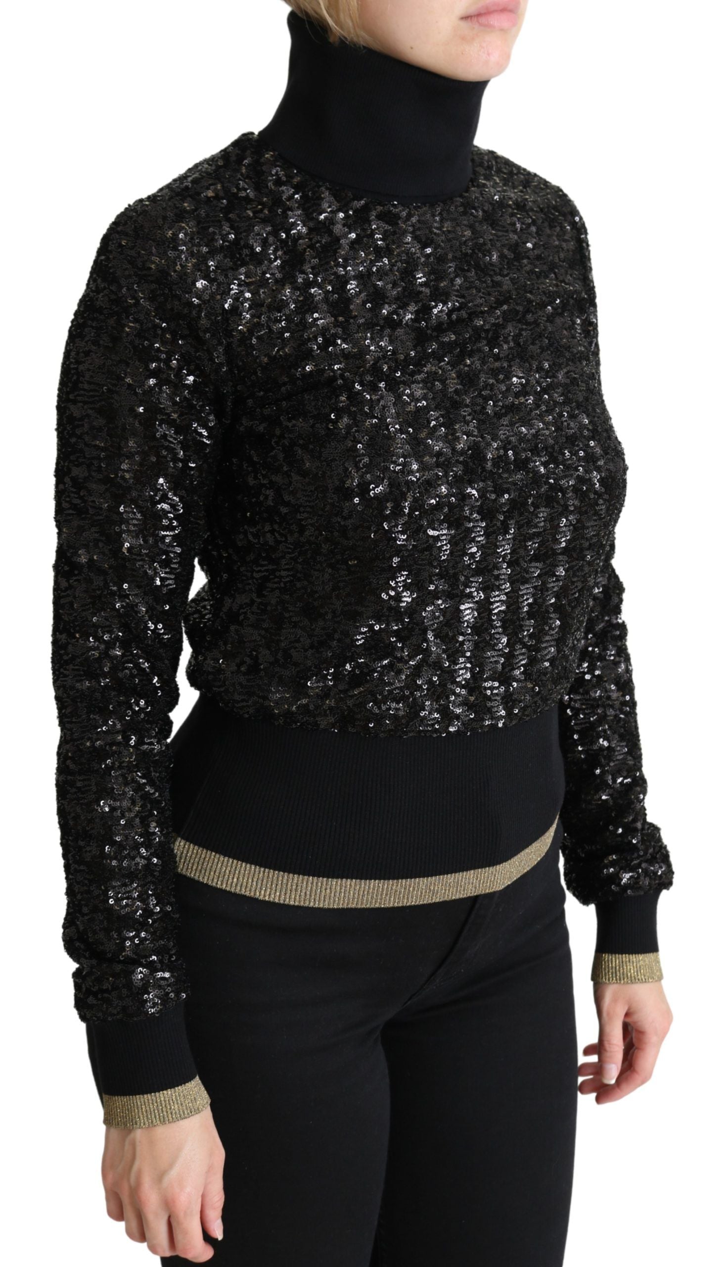 Dolce & Gabbana Elegant Sequined Turtleneck Sweater - ACCEXO