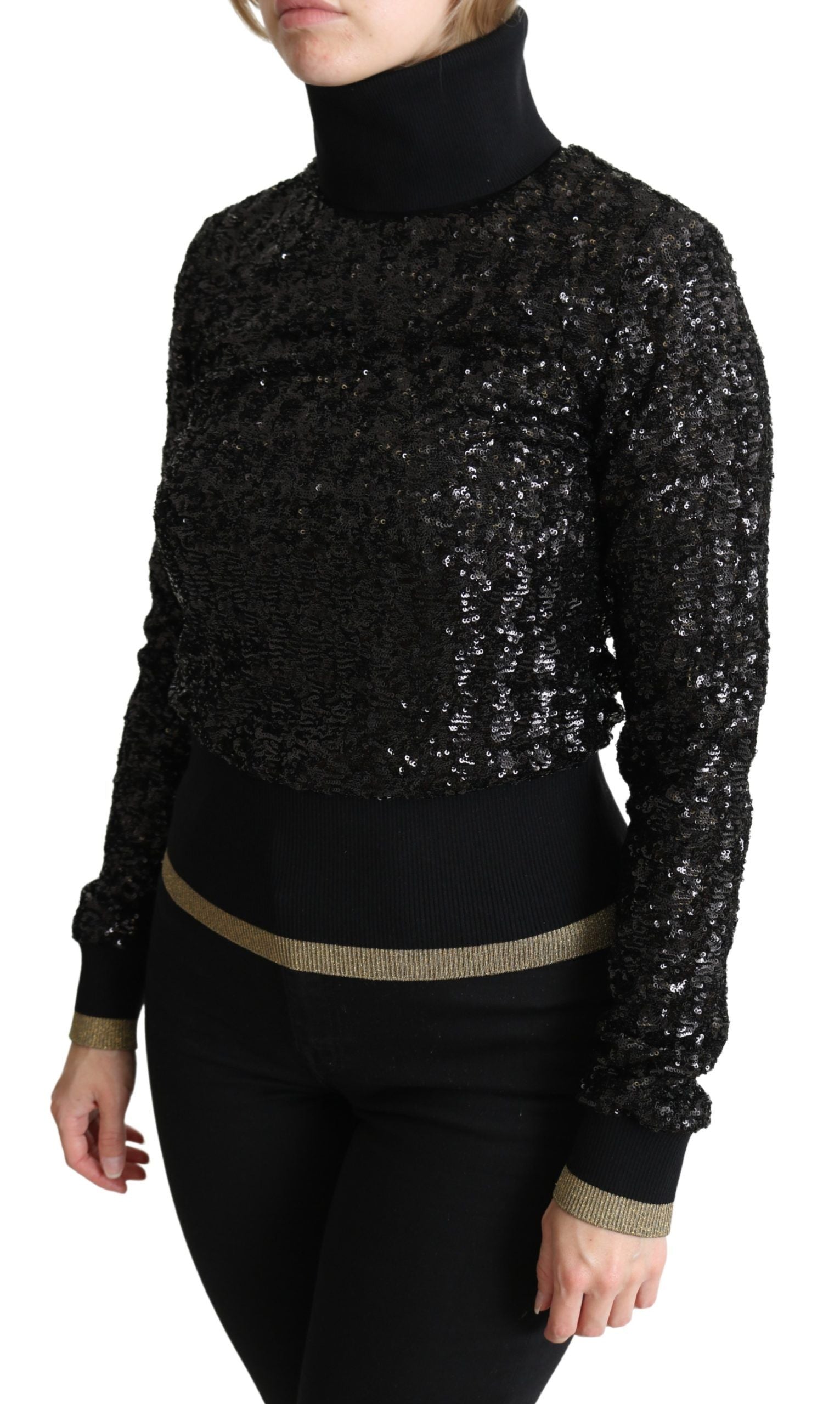 Dolce & Gabbana Elegant Sequined Turtleneck Sweater - ACCEXO