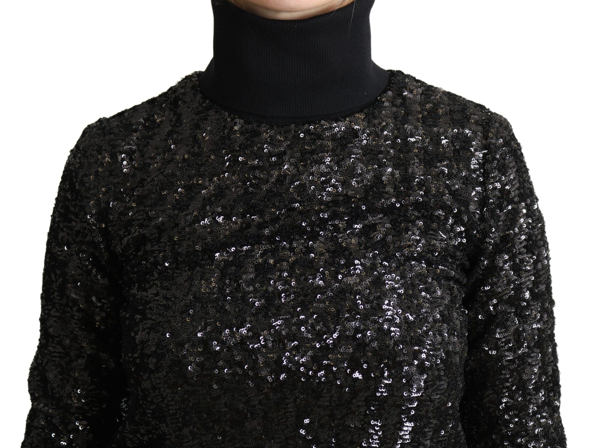Dolce & Gabbana Elegant Sequined Turtleneck Sweater - ACCEXO