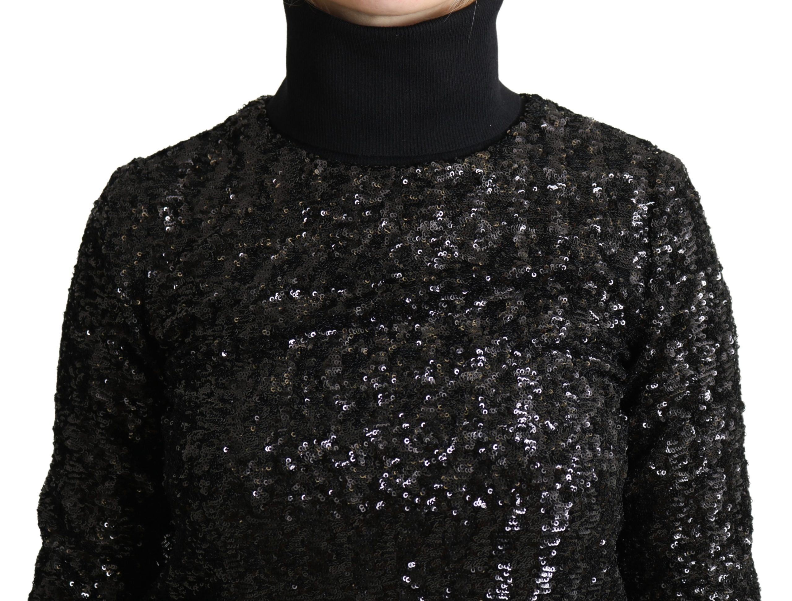 Dolce & Gabbana Elegant Sequined Turtleneck Sweater - ACCEXO