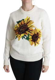 Dolce & Gabbana Elegant Knitted Sunflower Sweater - ACCEXO