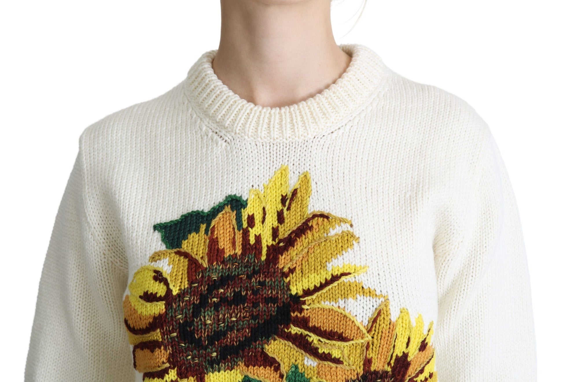 Dolce & Gabbana Elegant Knitted Sunflower Sweater - ACCEXO