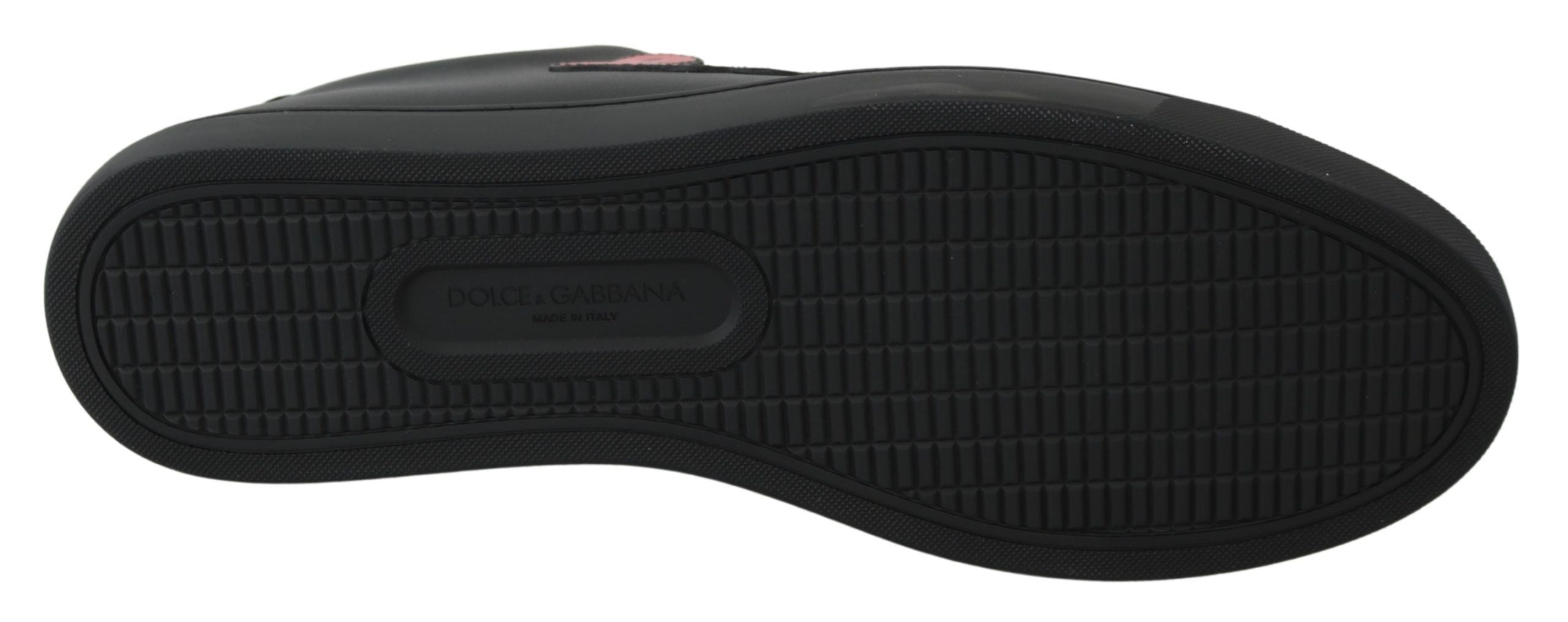 Dolce & Gabbana Elegant Leather Sneakers with Red Accents - ACCEXO