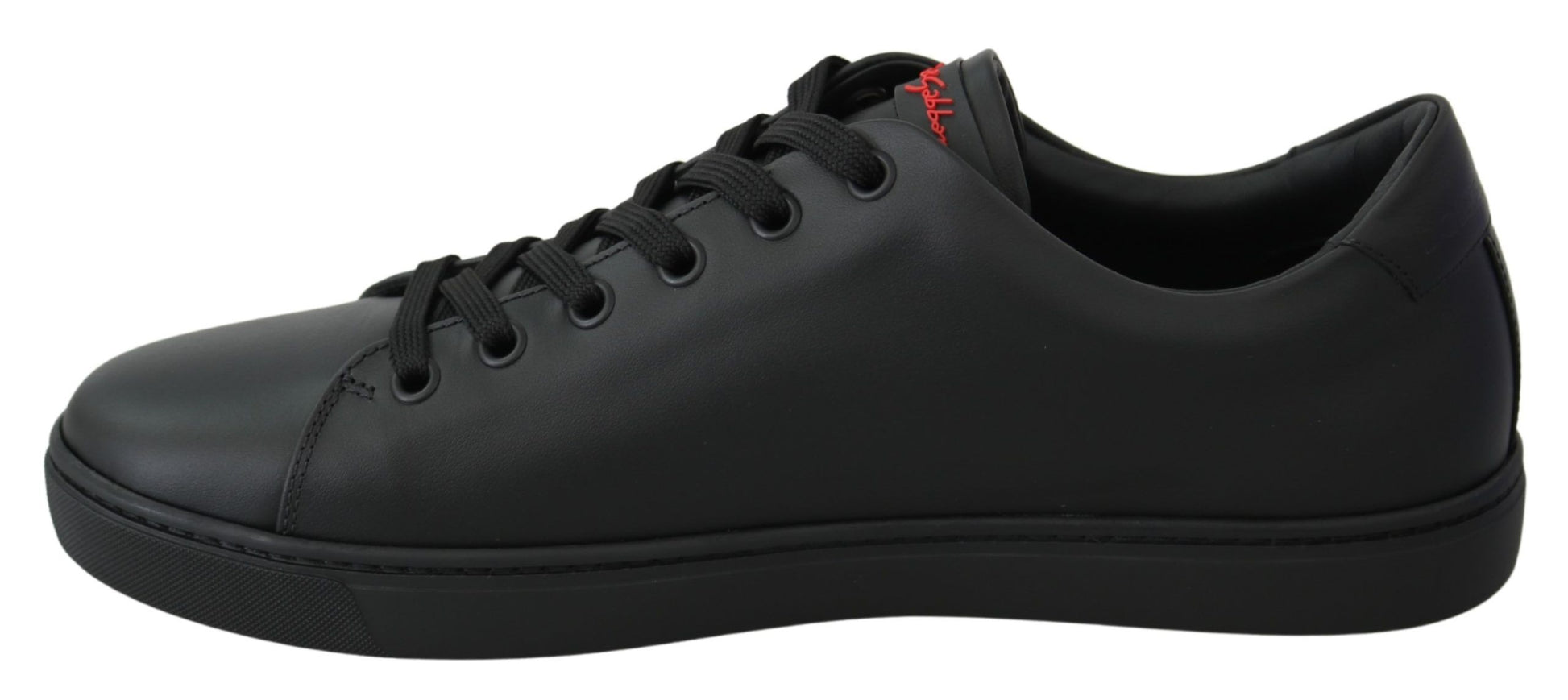 Dolce & Gabbana Elegant Leather Sneakers with Red Accents - ACCEXO