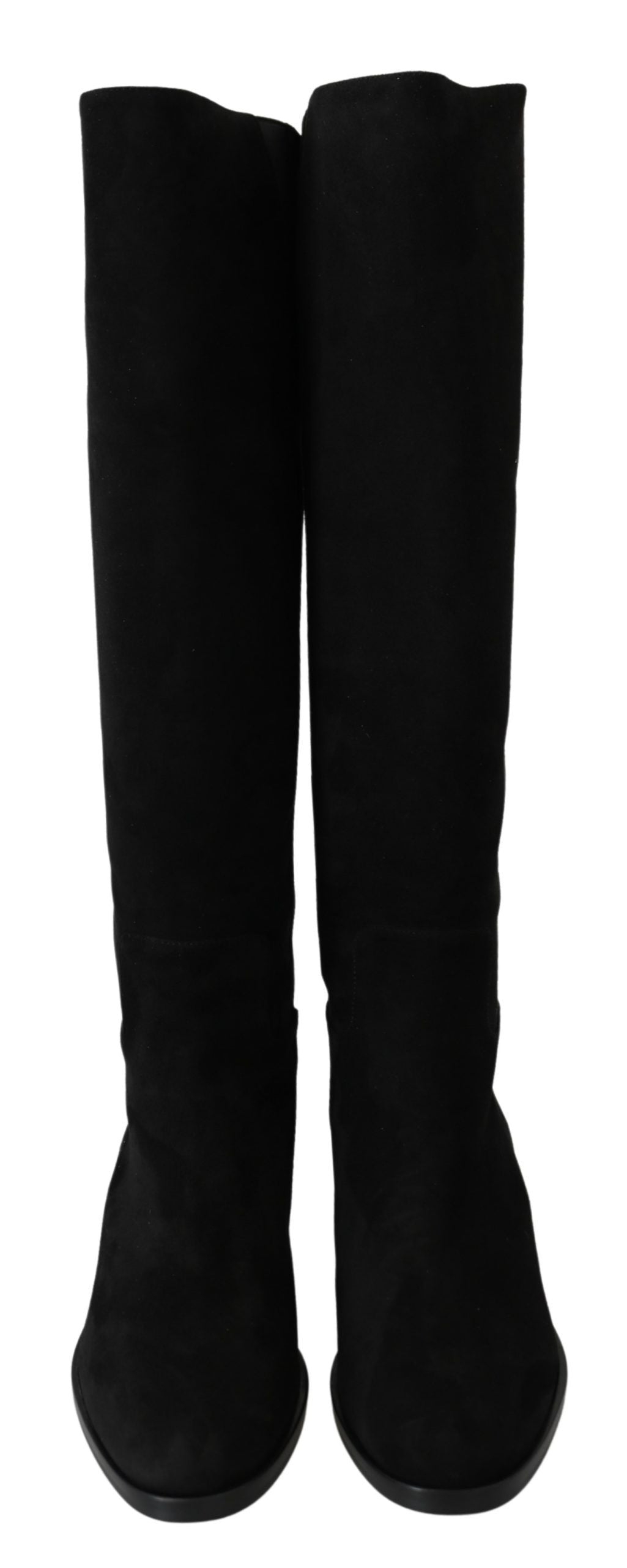 Dolce & Gabbana Elegant Black Suede Knee High Boots - ACCEXO
