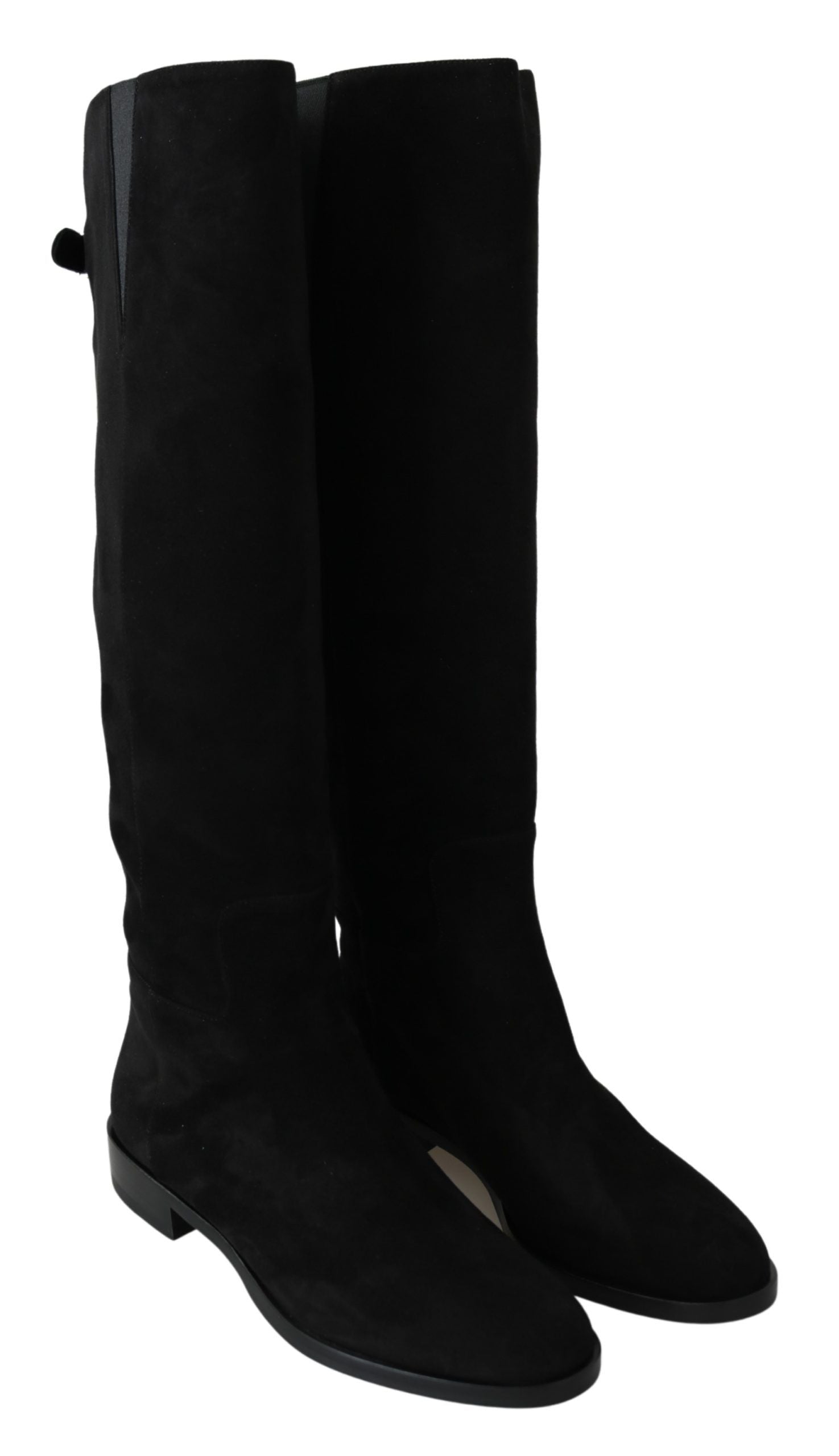 Dolce & Gabbana Elegant Black Suede Knee High Boots - ACCEXO