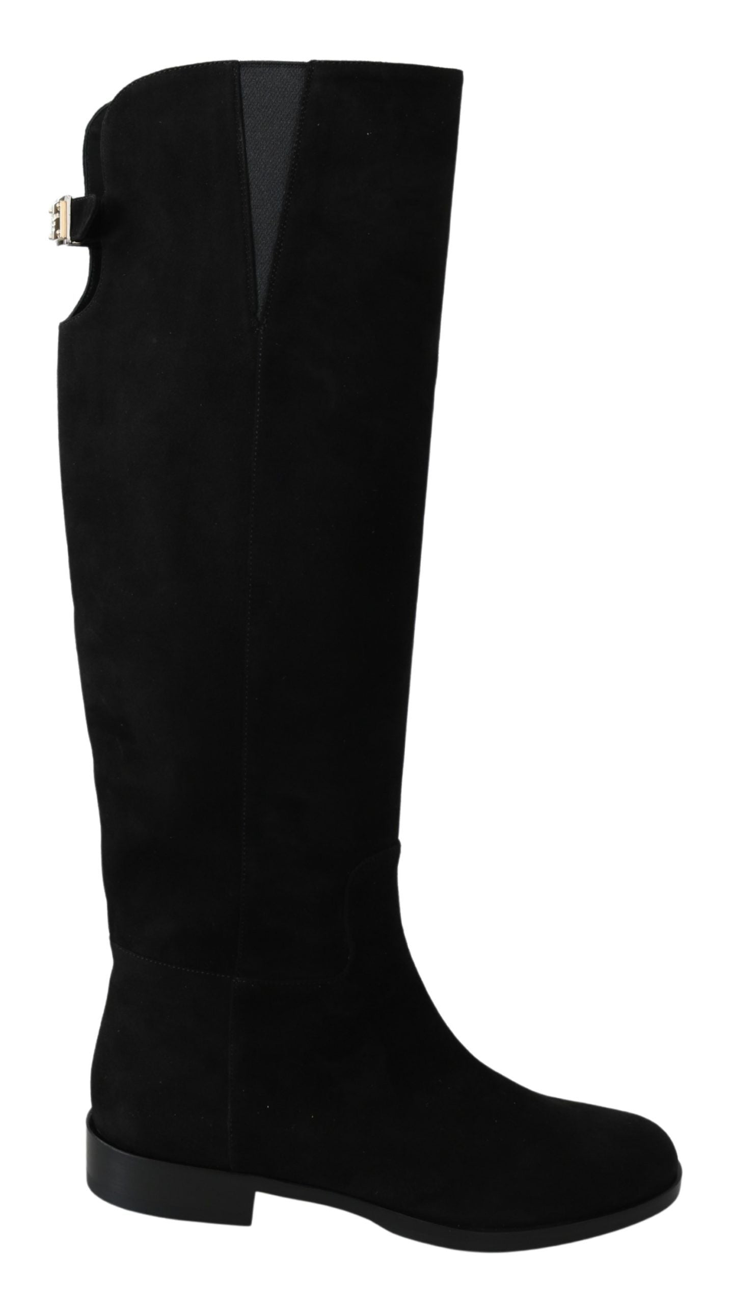 Dolce & Gabbana Elegant Black Suede Knee High Boots - ACCEXO
