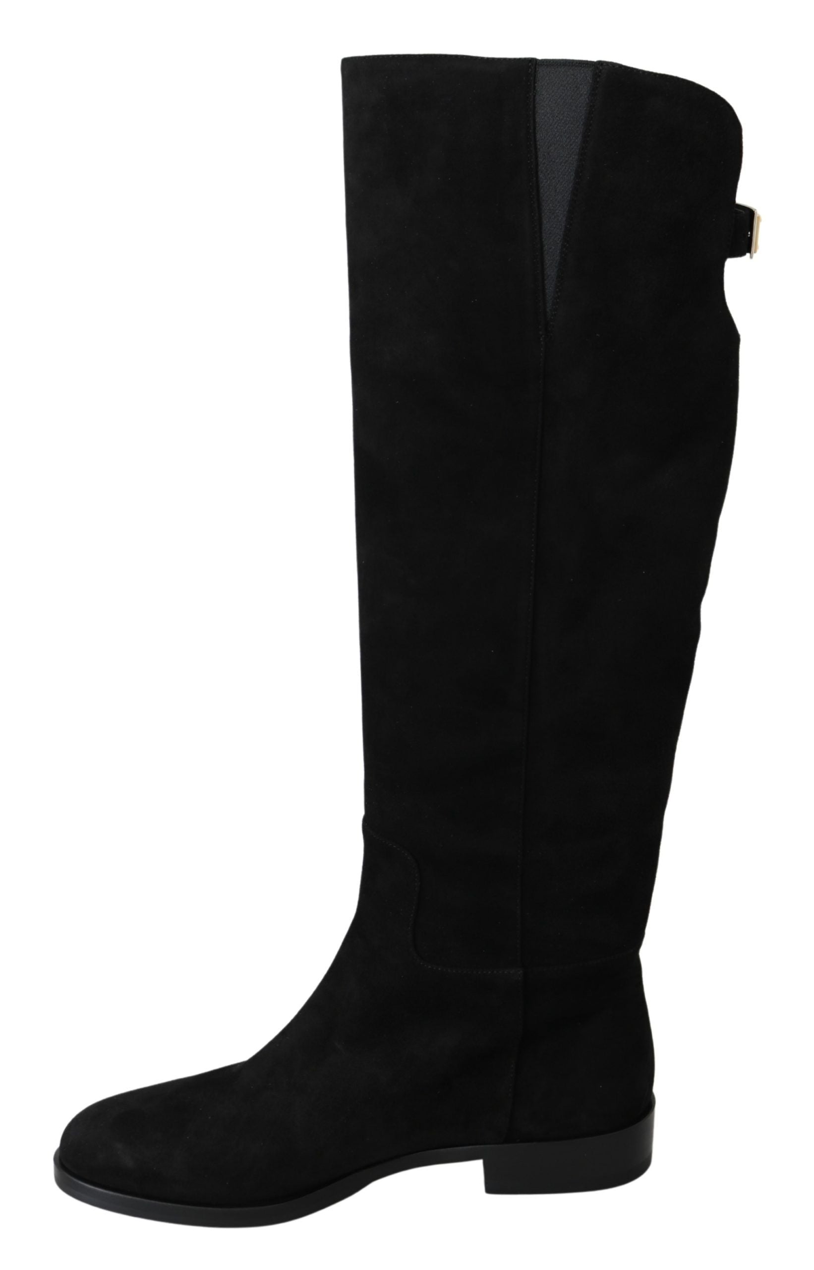 Dolce & Gabbana Elegant Black Suede Knee High Boots - ACCEXO
